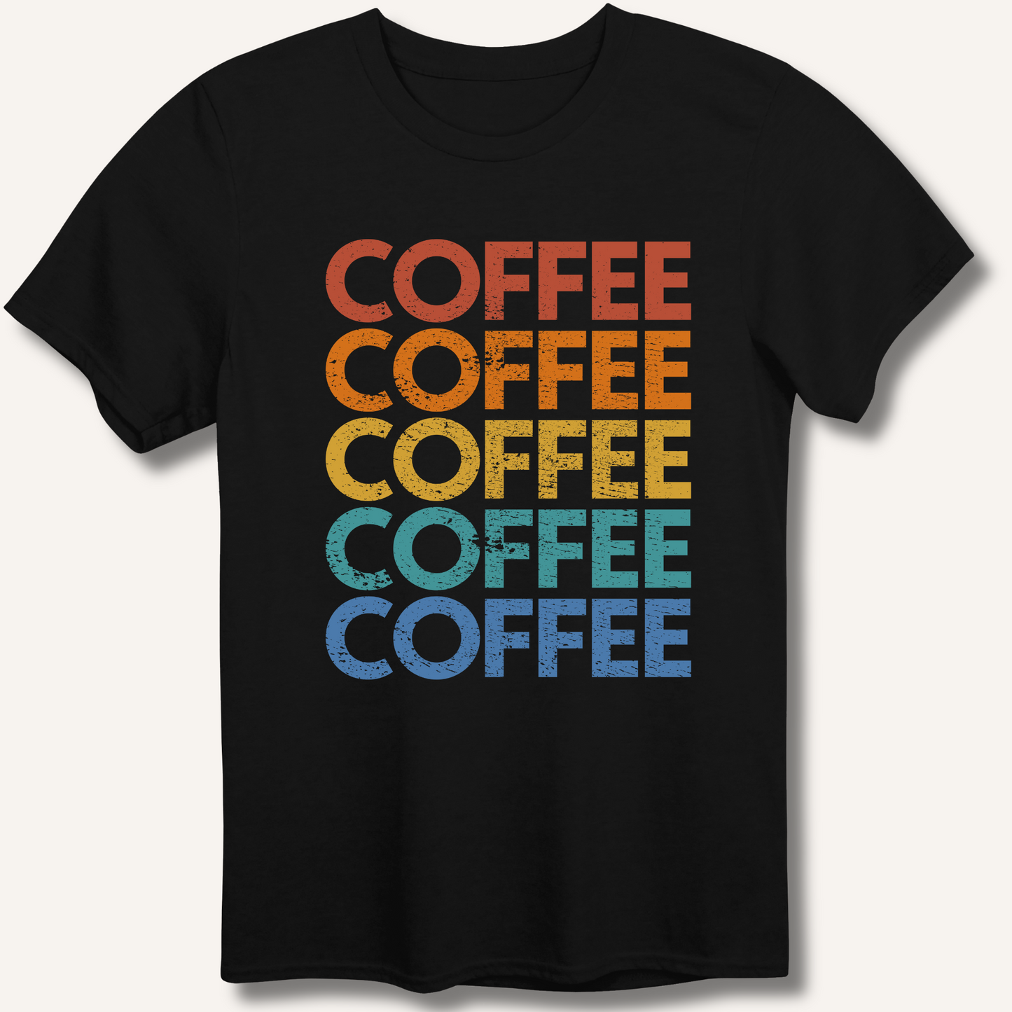 Coffee Vintage Rainbow T-Shirt