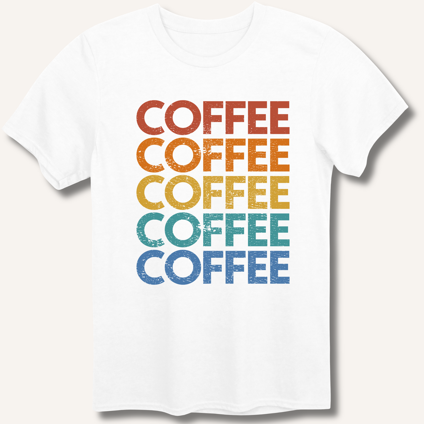 Coffee Vintage Rainbow T-Shirt