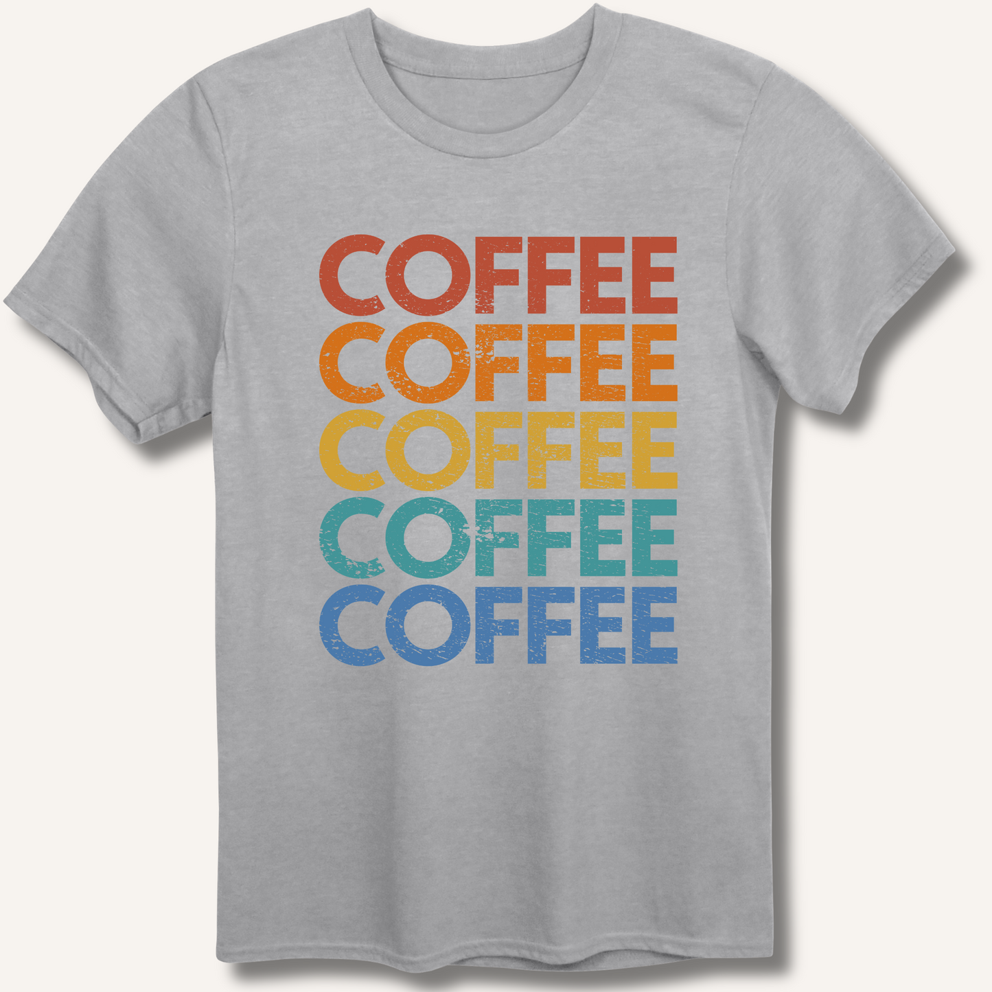 Coffee Vintage Rainbow T-Shirt