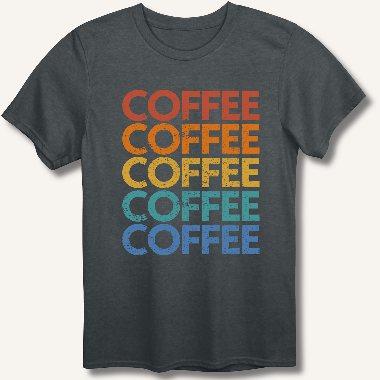 Coffee Vintage Rainbow T-Shirt