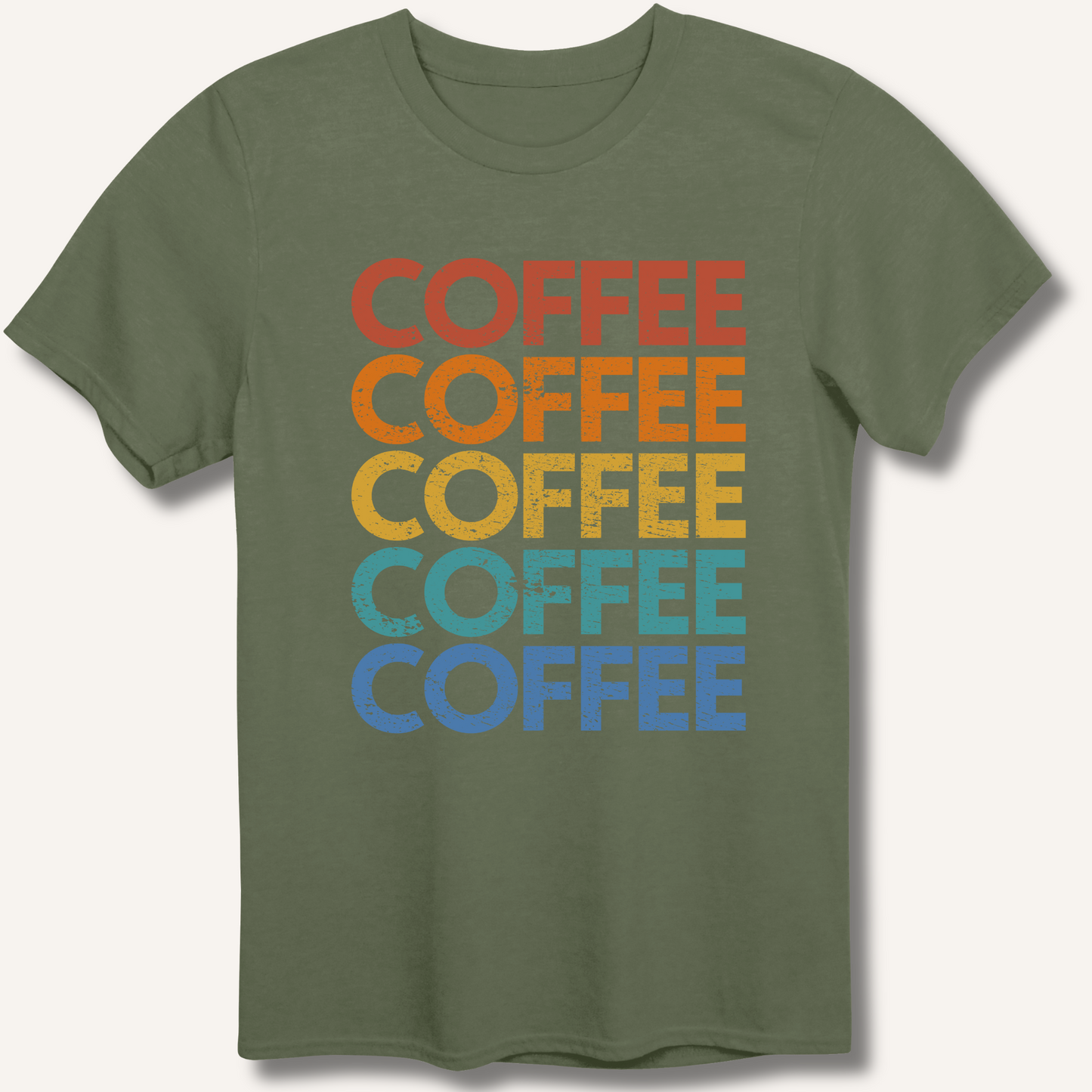 Coffee Vintage Rainbow T-Shirt