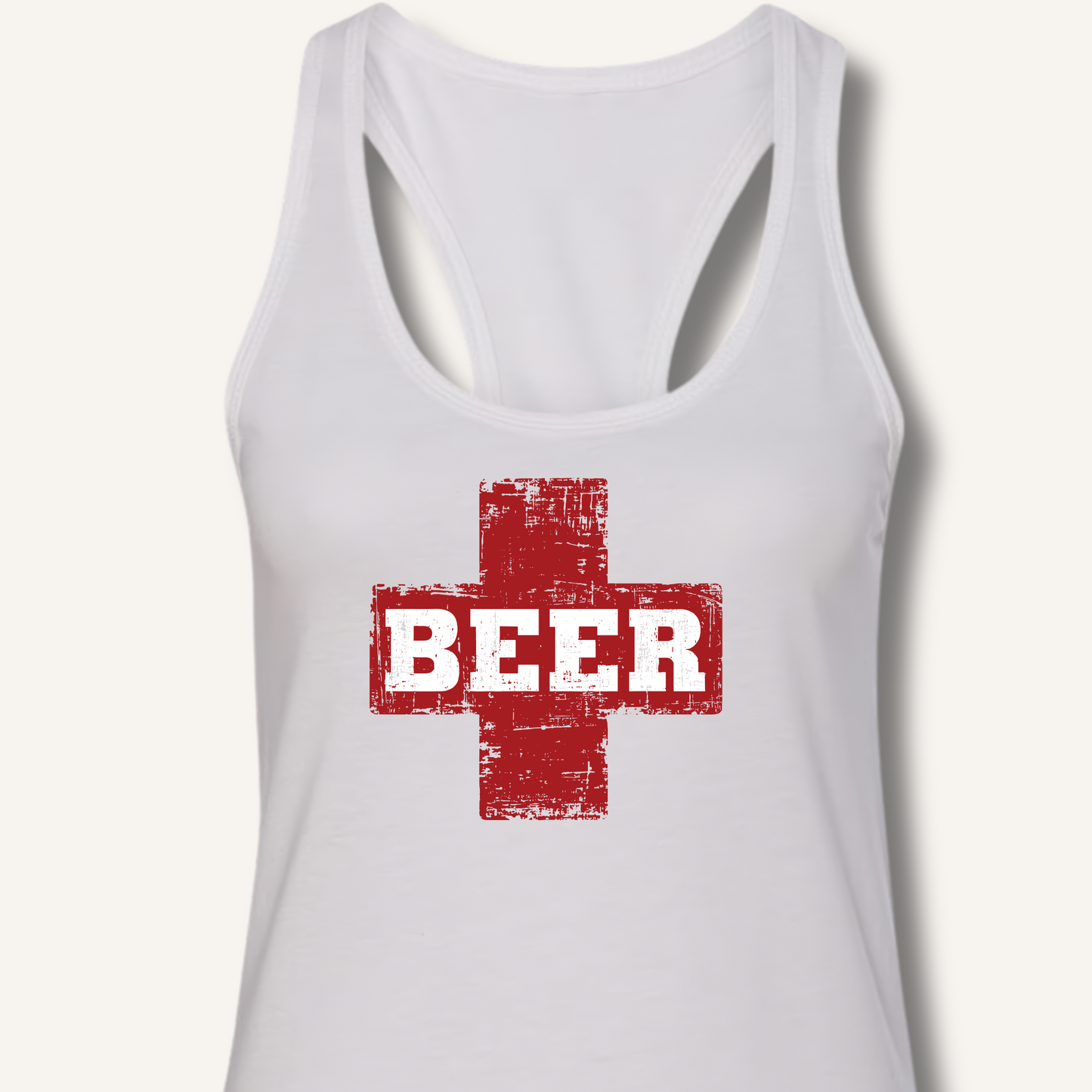 Beer First Aid Racerback Tank
