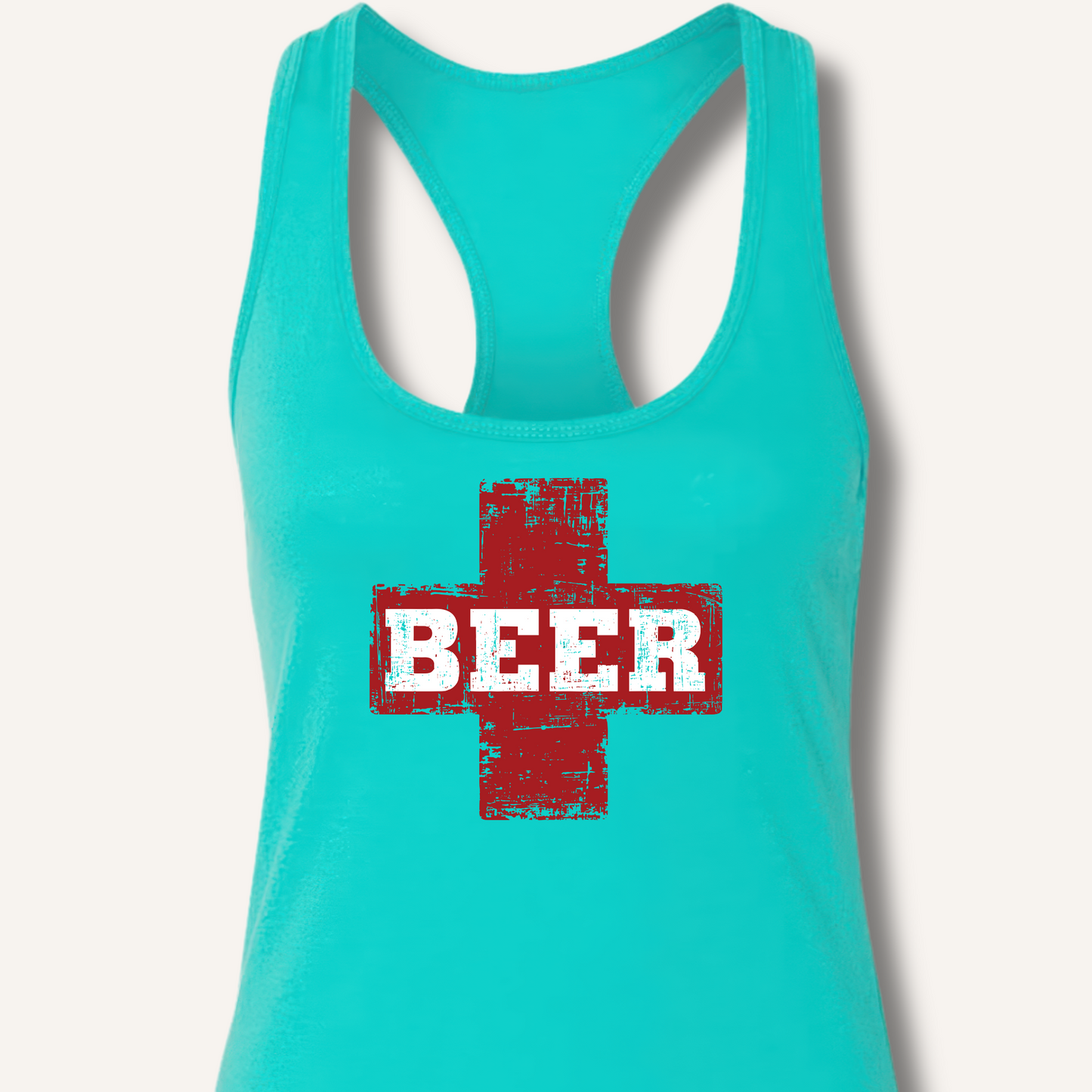 Beer First Aid Racerback Tank