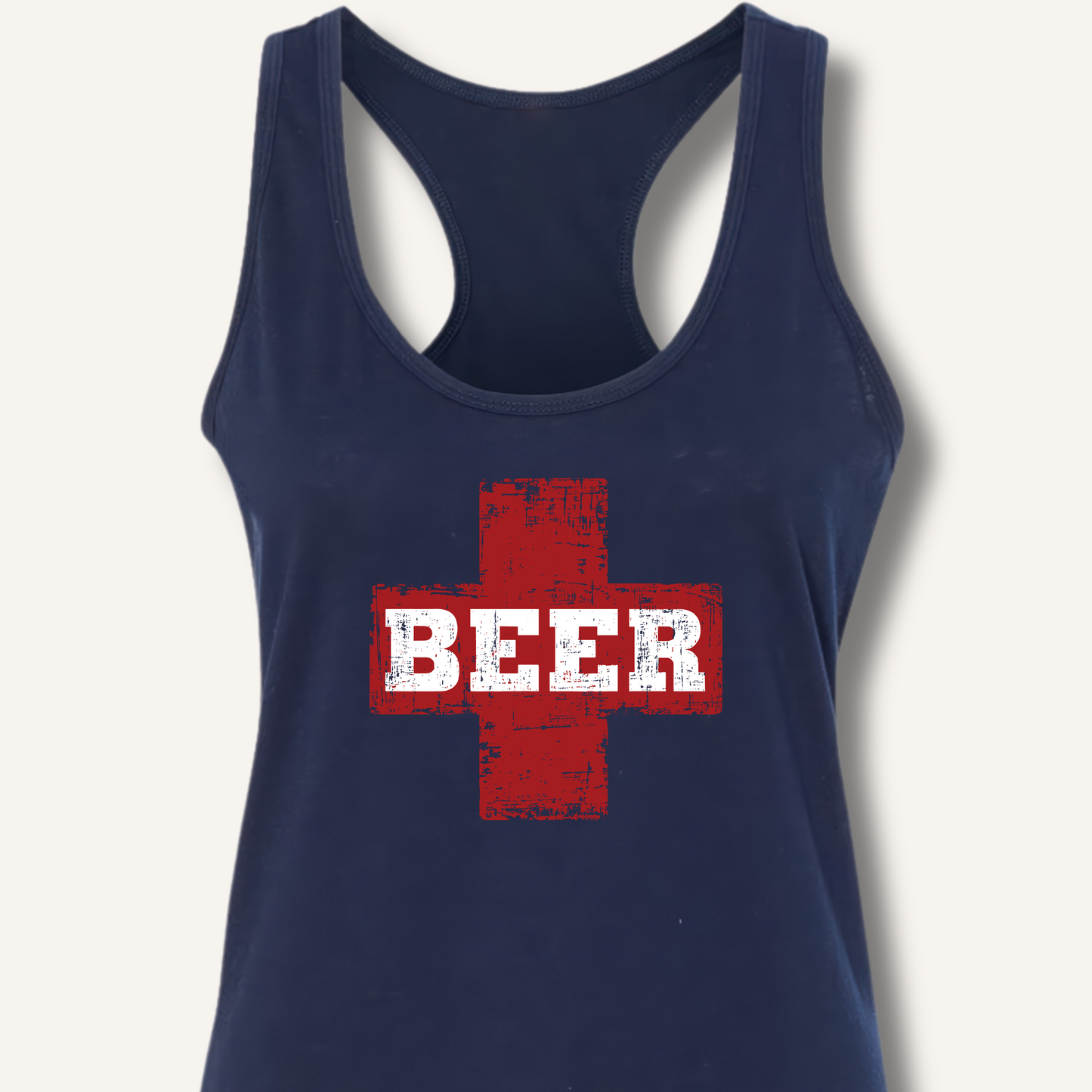 Beer First Aid Racerback Tank