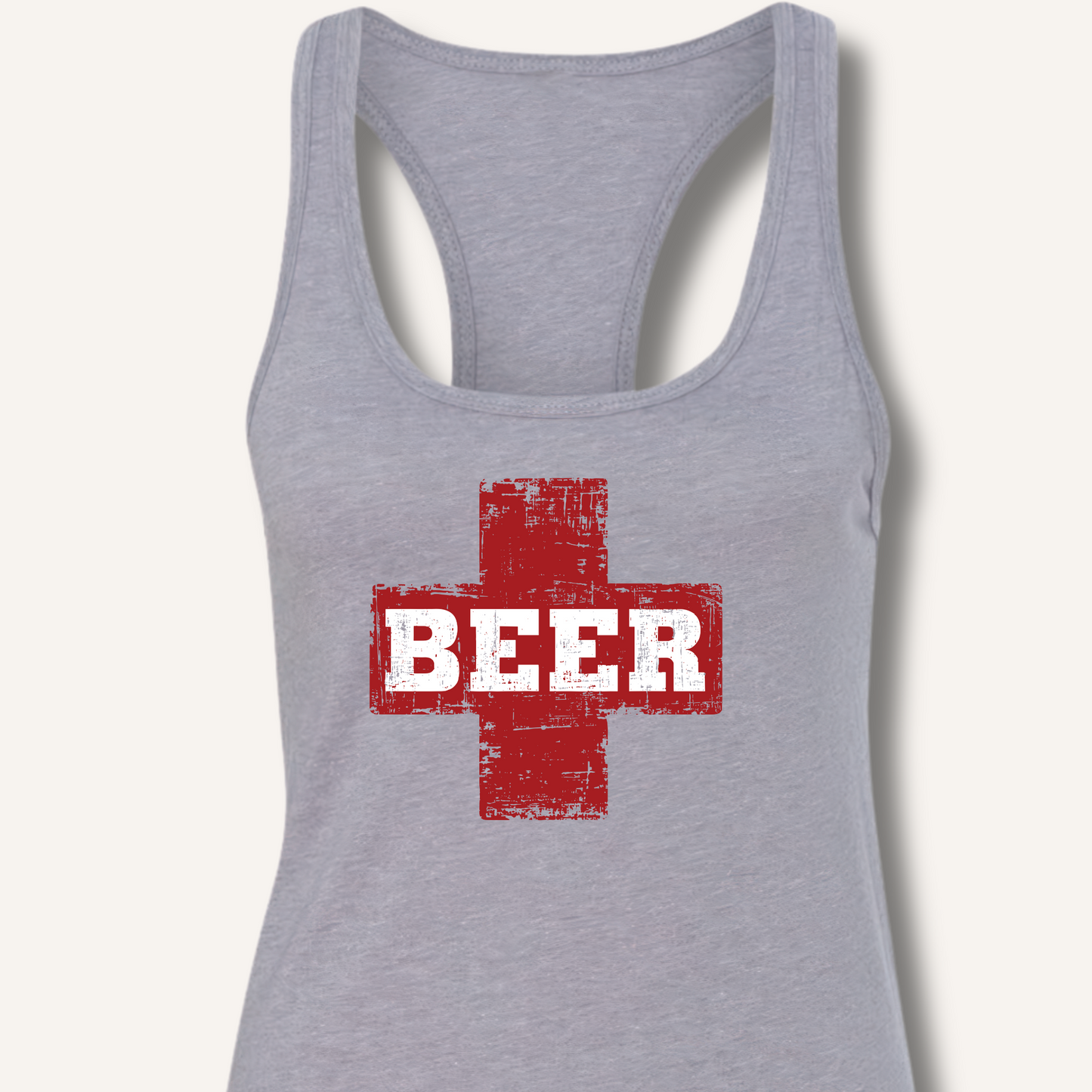 Beer First Aid Racerback Tank