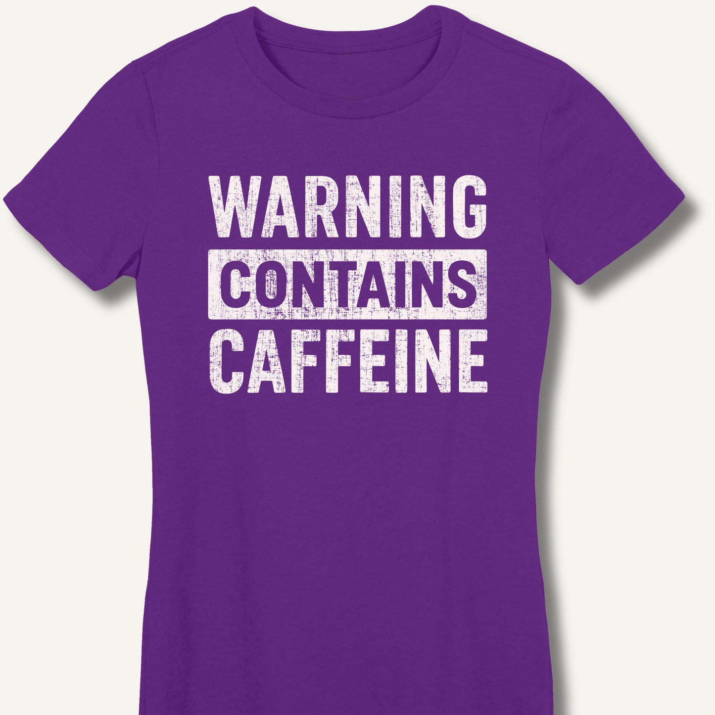 Warning - Contains Caffeine Fitted T-Shirt