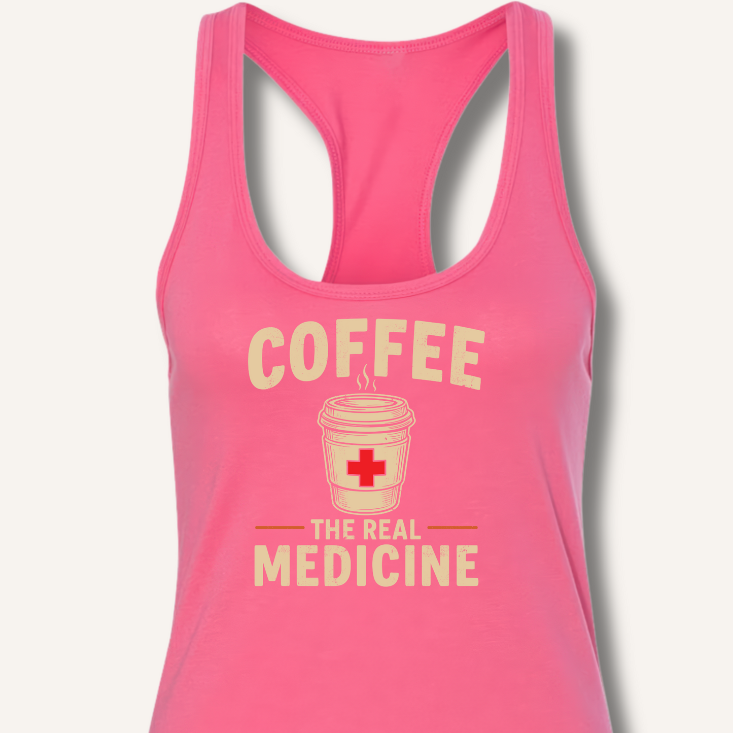 Coffee The Real Medicine Racerback Tank