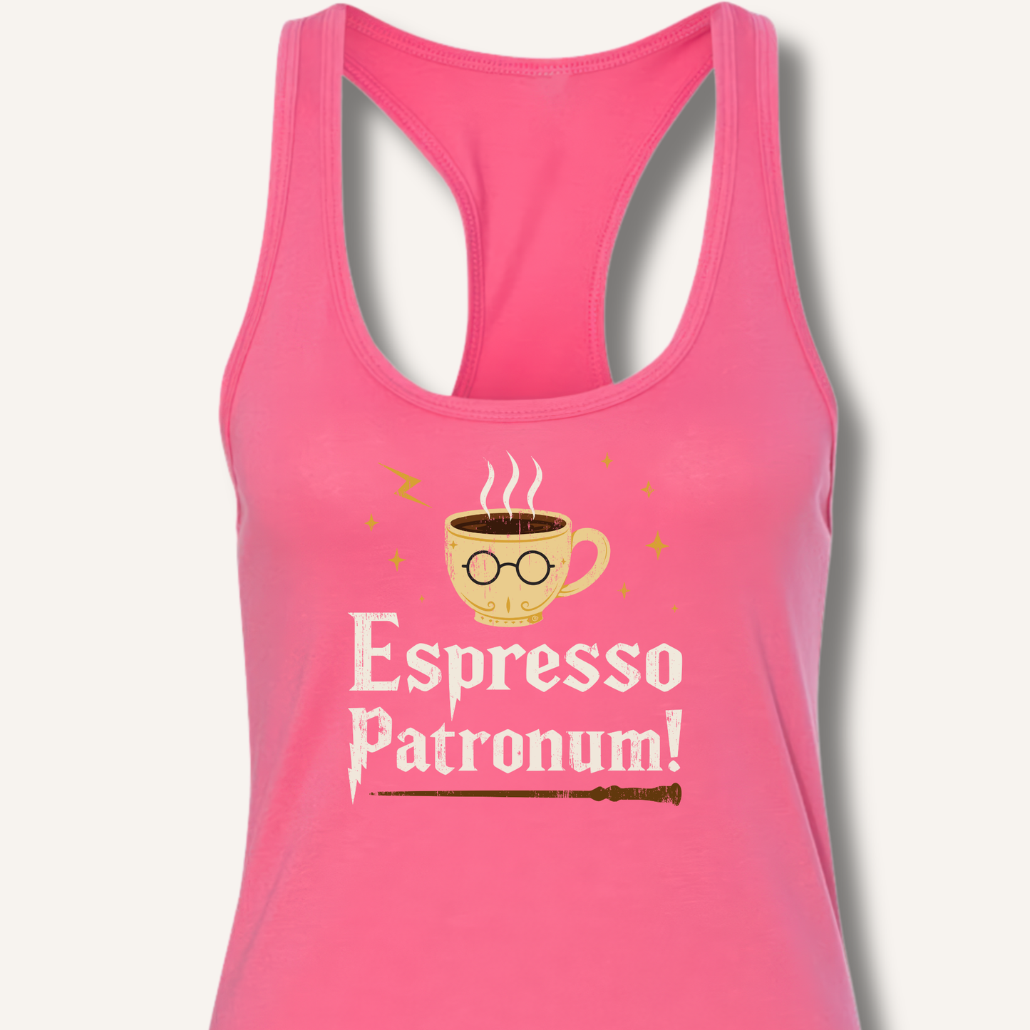 Espresso Patronum Racerback Tank