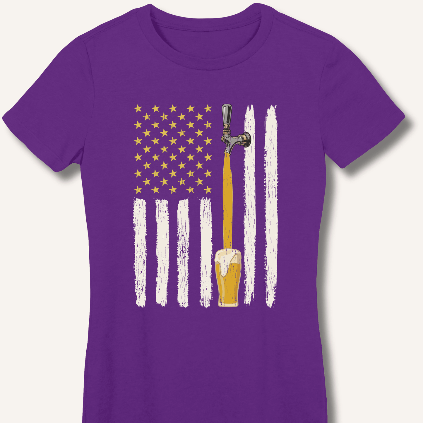 American Beer Flag Fitted T-Shirt - Sip & Shirt