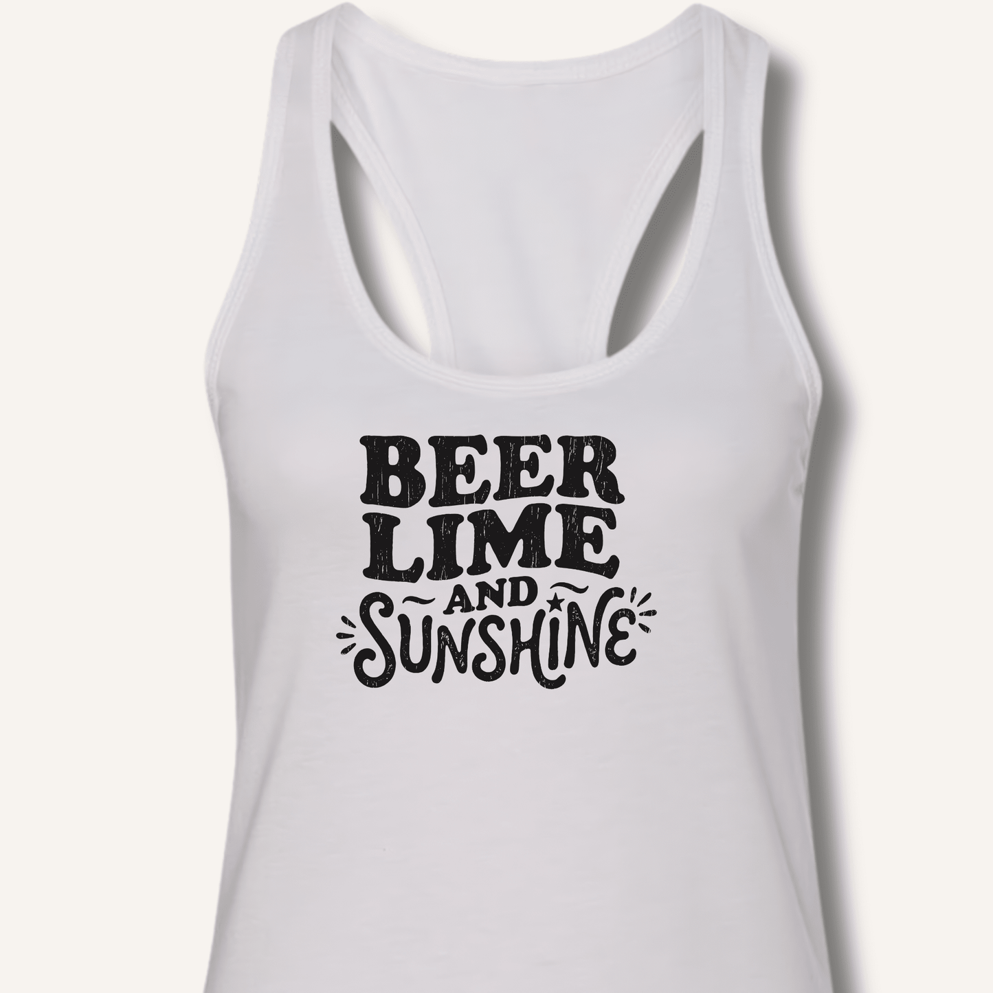 Beer Lime and Sunshine Racerback Tank - Sip & Shirt