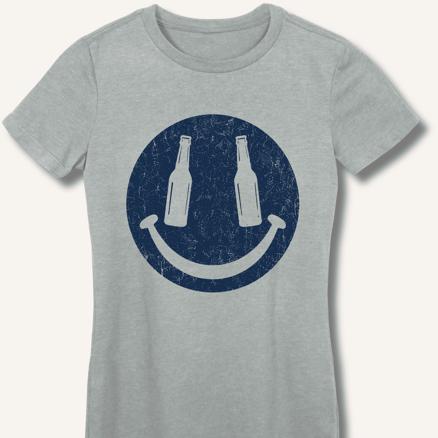 Beer Smiley T-Shirt Women's Fitted T-Shirt - Sip & Shirt