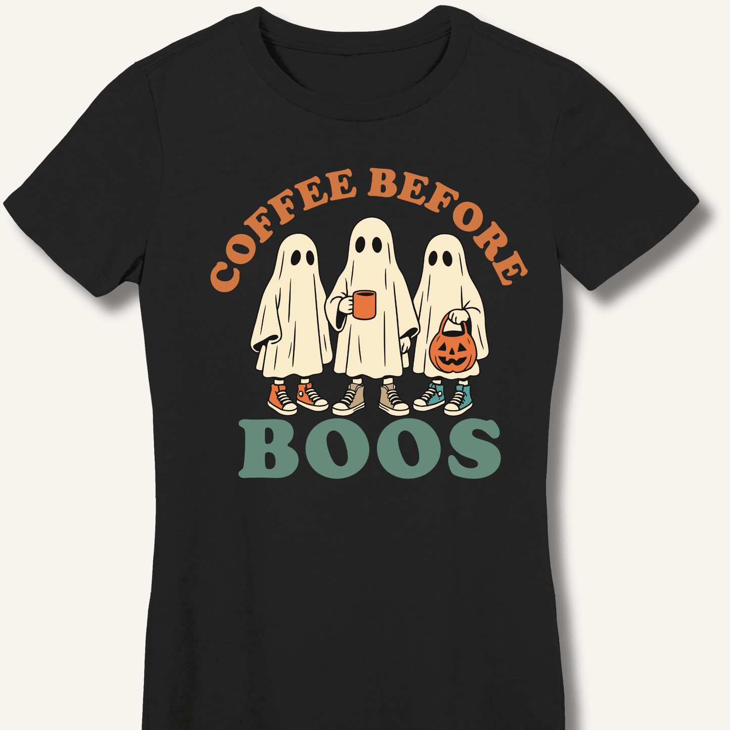 Coffee Before Boos Fitted T-Shirt - Sip & Shirt