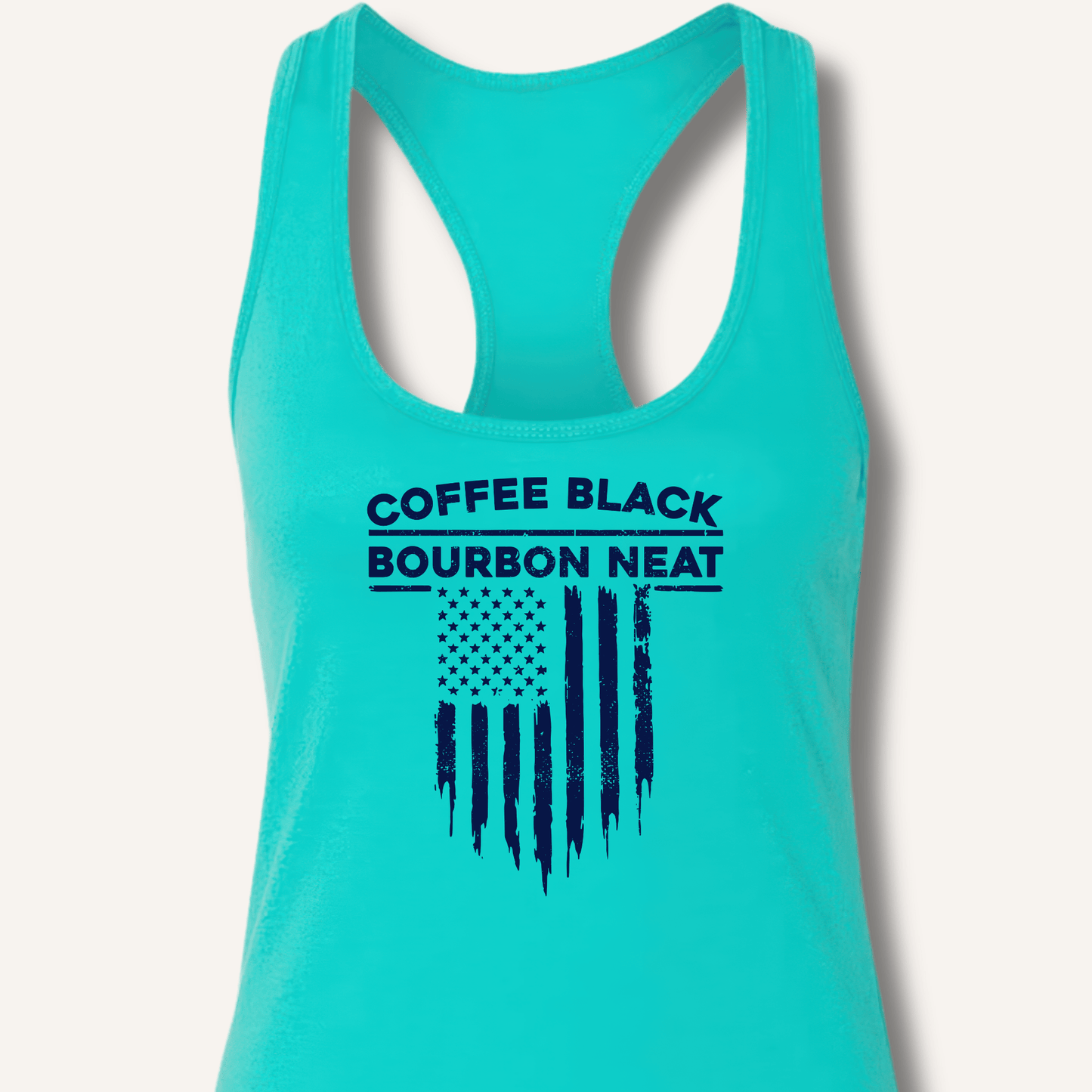 Coffee Black Bourbon Neat Racerback Tank - Sip & Shirt