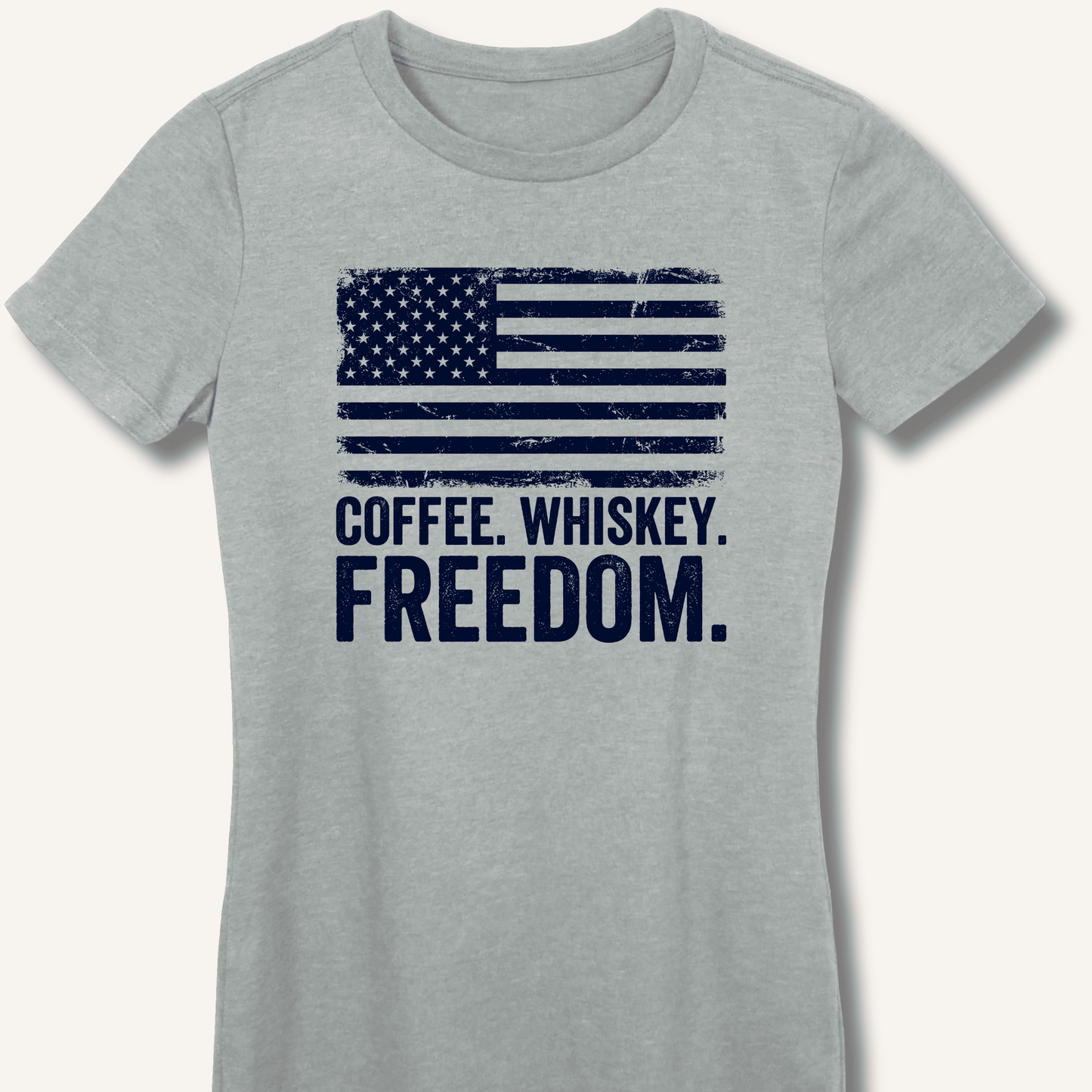 Coffee. Whiskey. Freedom. Fitted T-Shirt - Sip & Shirt