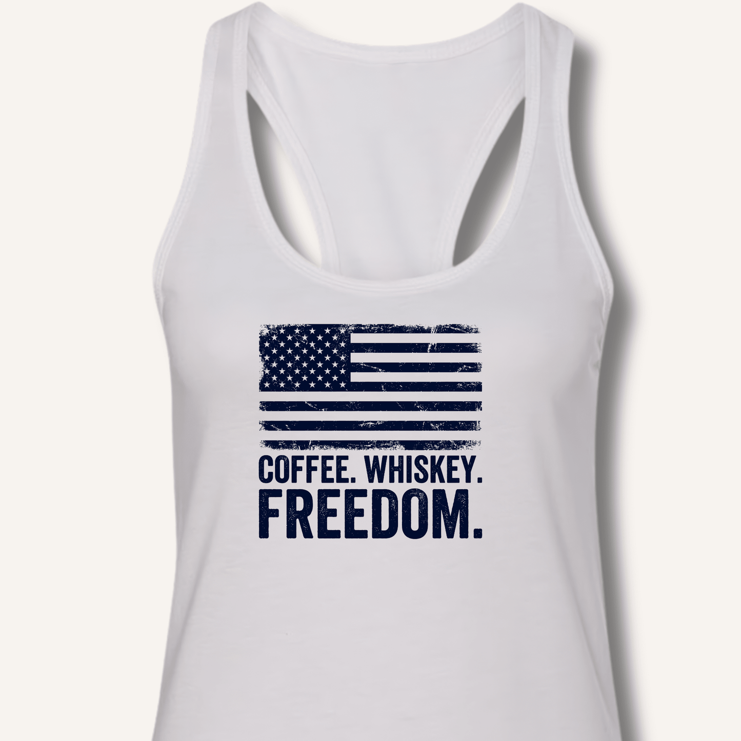 Coffee. Whiskey. Freedom. Racerback Tank - Sip & Shirt