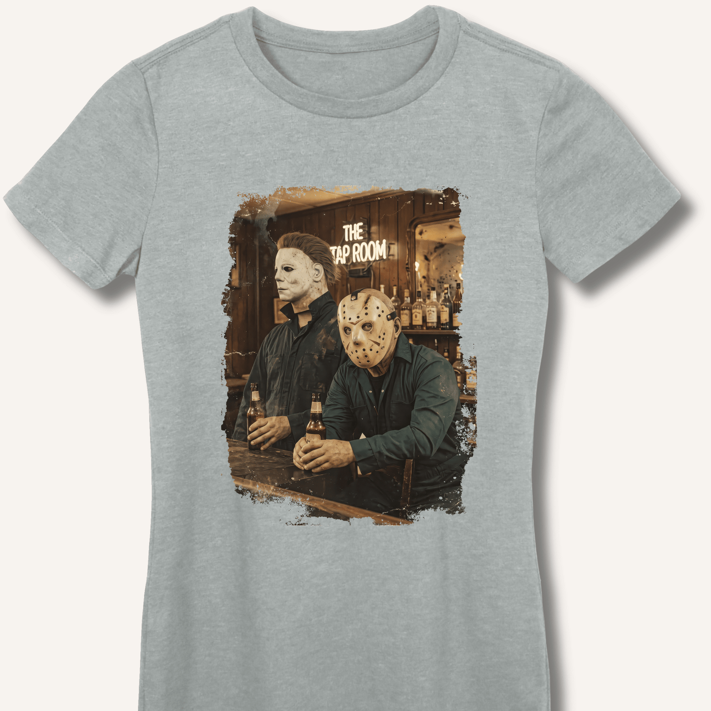 Halloween Horror Beer Drinking Women's Fitted T-Shirt - Sip & Shirt