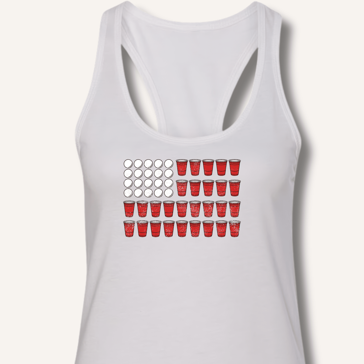 Red Cup Flag T-Shirt Racerback Tank - Sip & Shirt