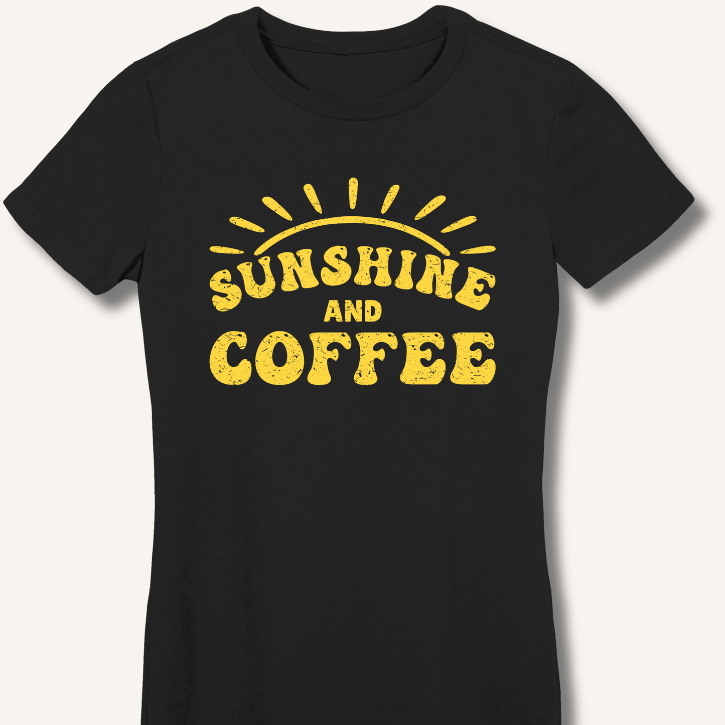 T-Shirt Black / S Sunshine and Coffee Fitted T-Shirt