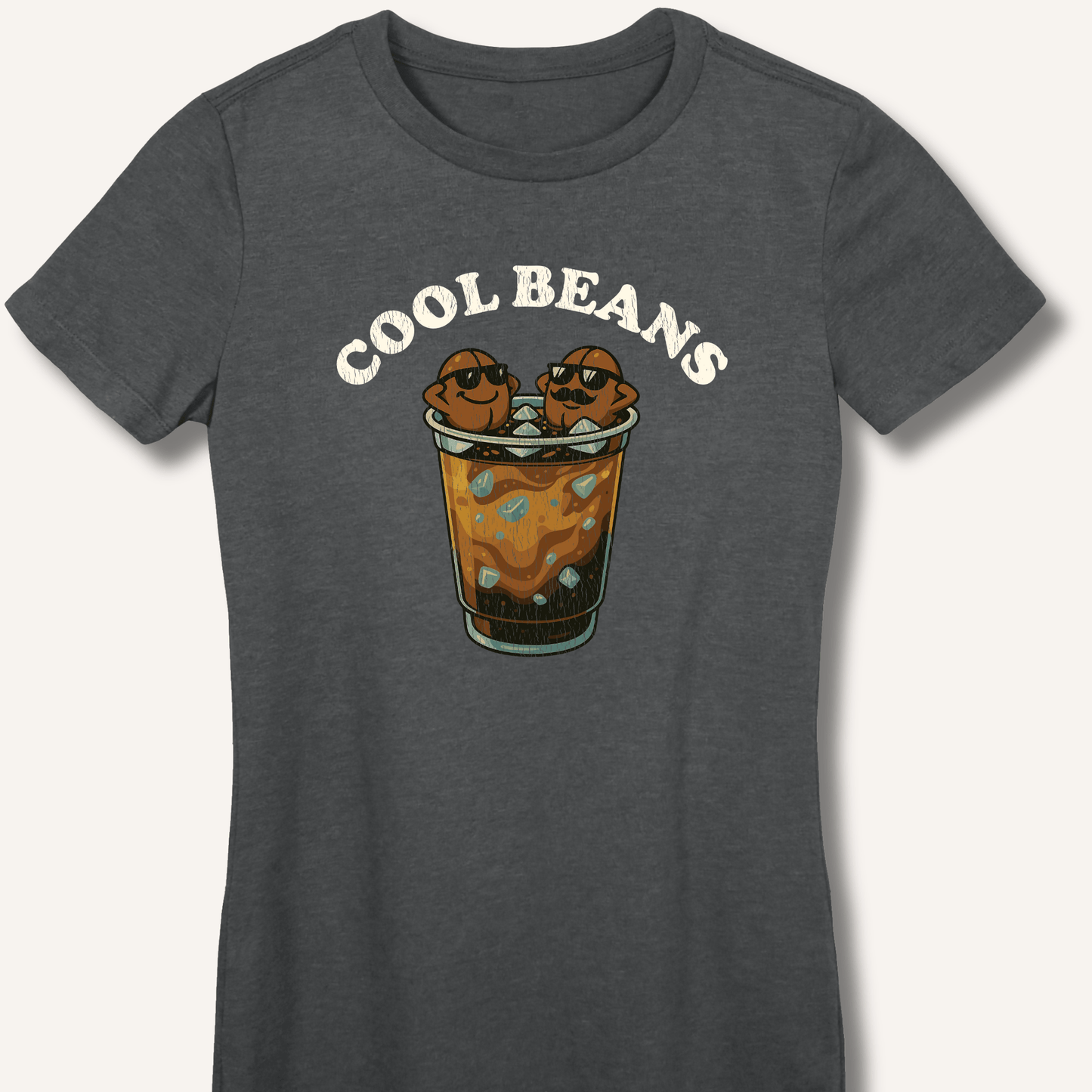 T-Shirt Dark Heather / S Cool Beans Fitted T-Shirt