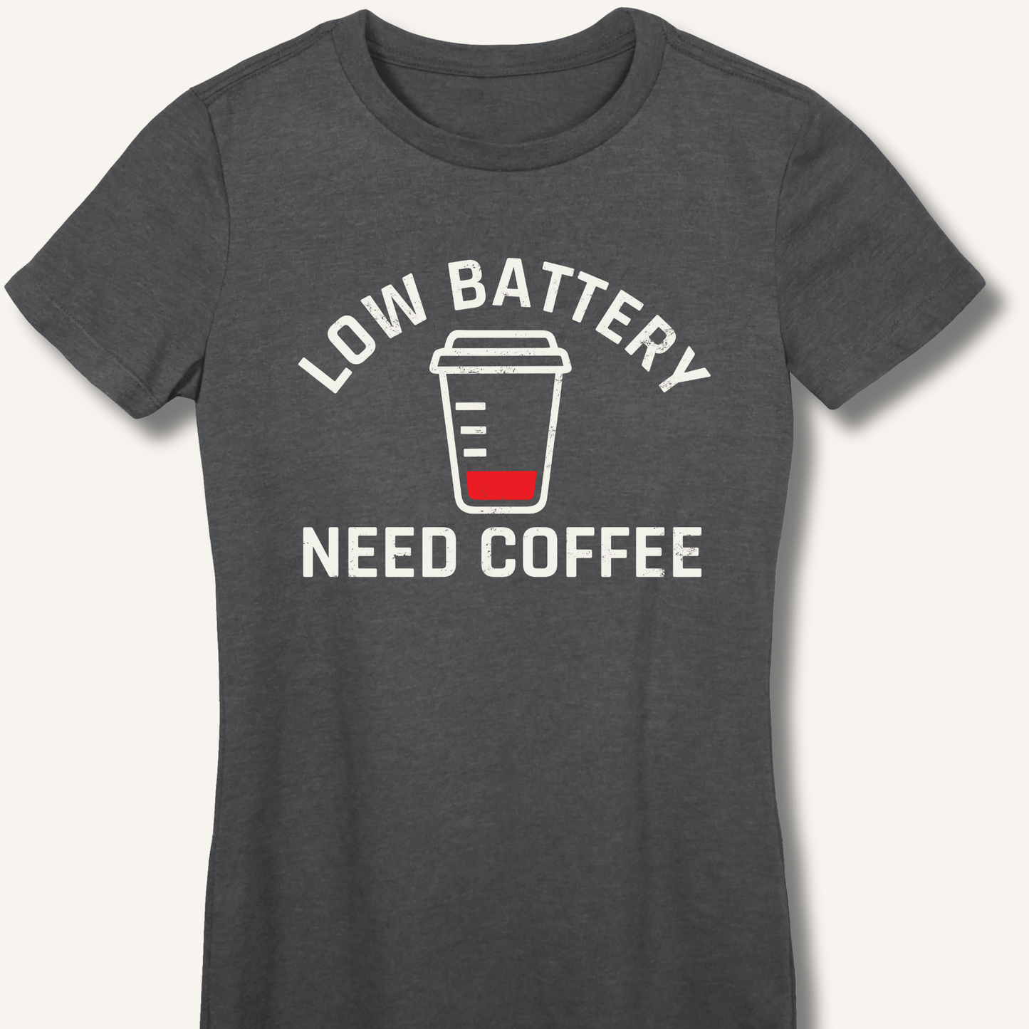 T-Shirt Dark Heather / S Low Battery Fitted T-Shirt