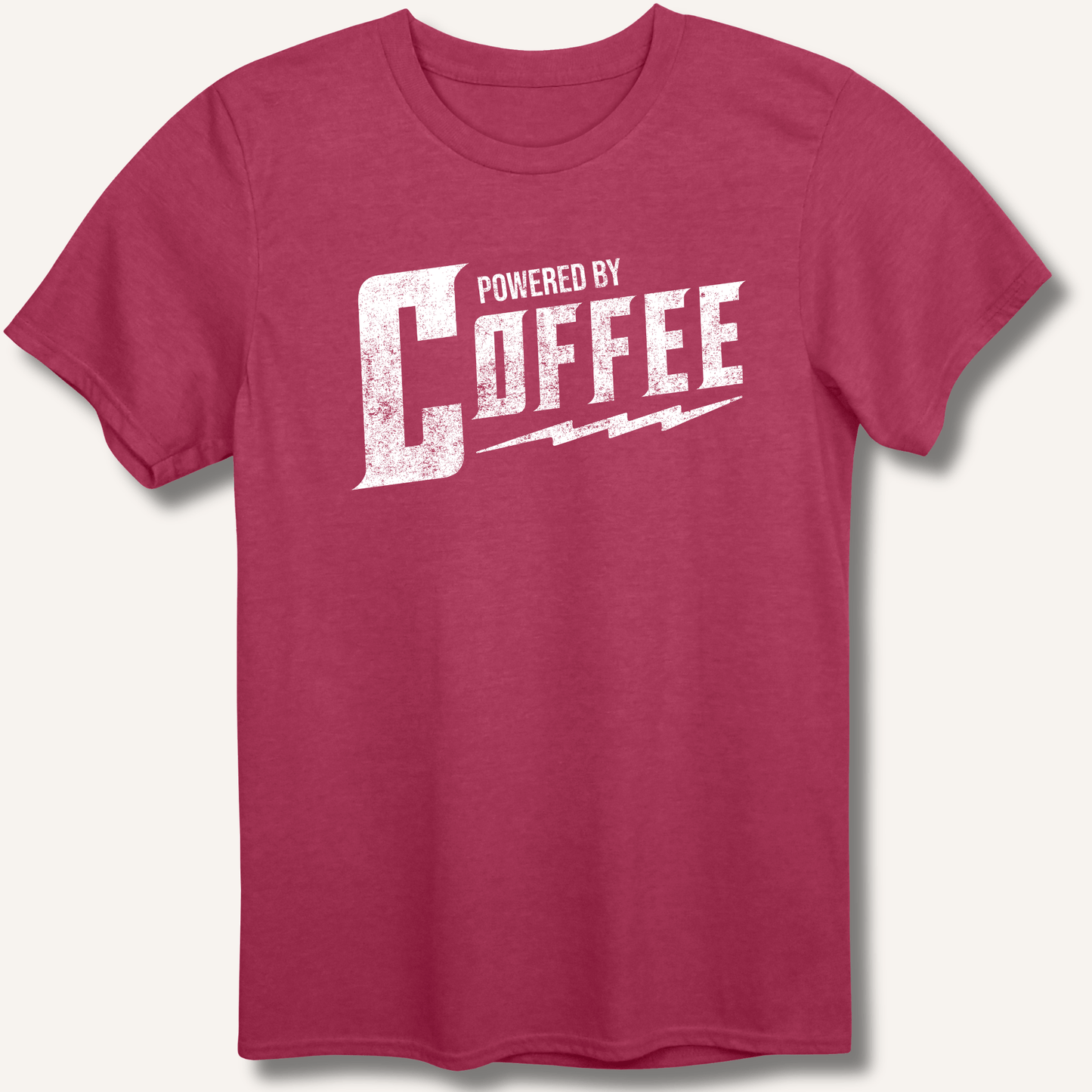 T-Shirt Heather Cardinal / S Powered By Coffee T-Shirt