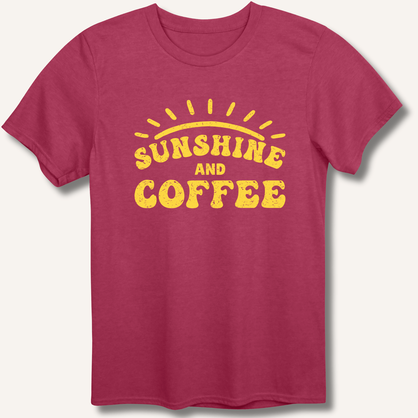 T-Shirt Heather Cardinal / S Sunshine and Coffee T-Shirt