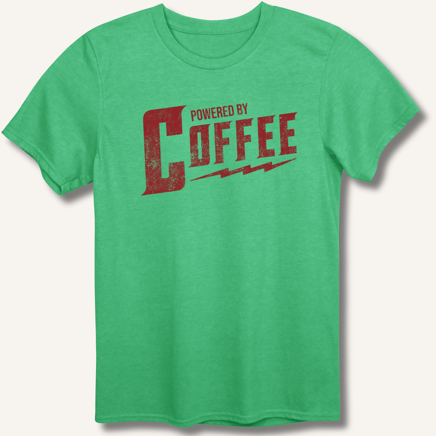 T-Shirt Heather Irish Green / S Powered By Coffee T-Shirt