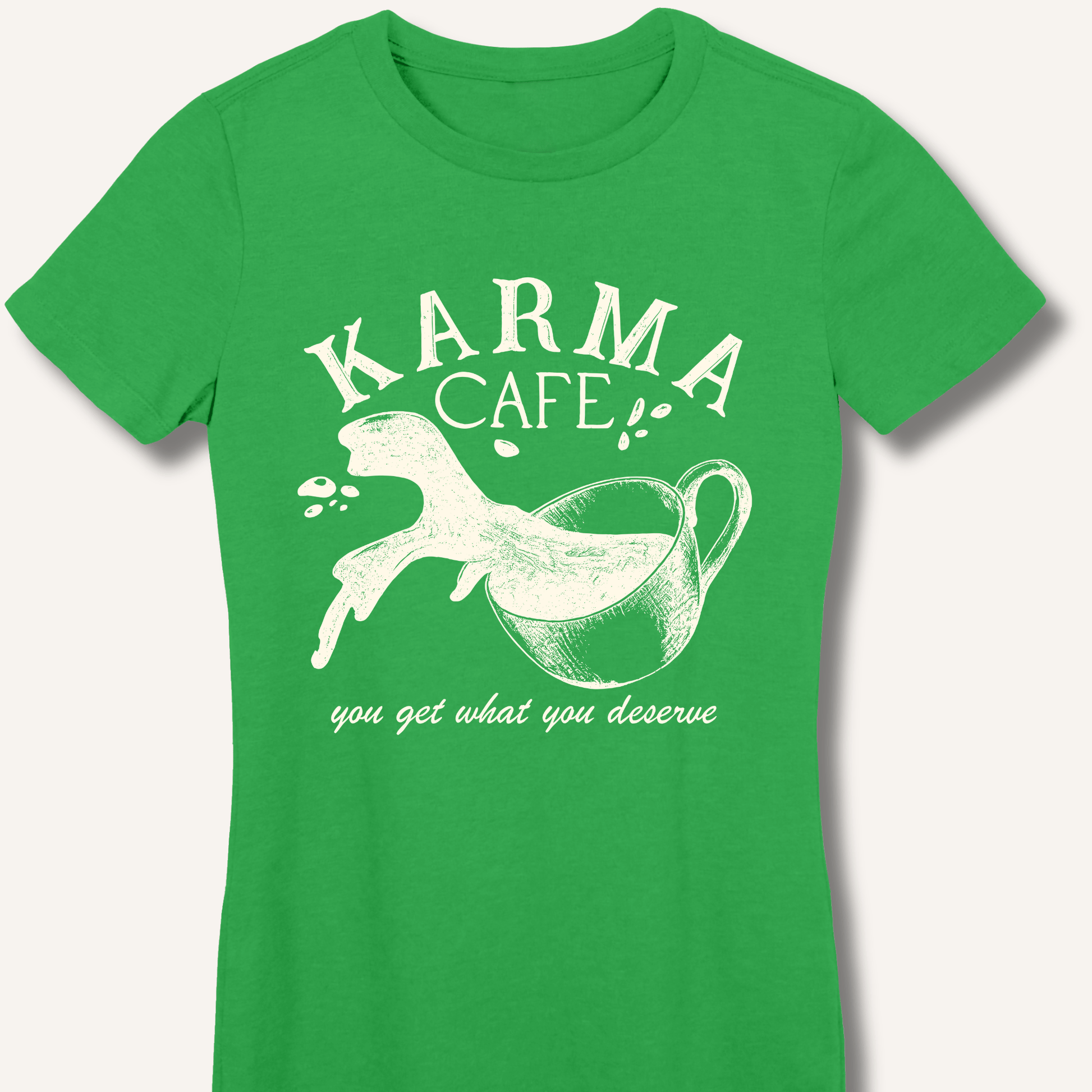 T-Shirt Irish Green / S Karma Cafe Fitted T-Shirt