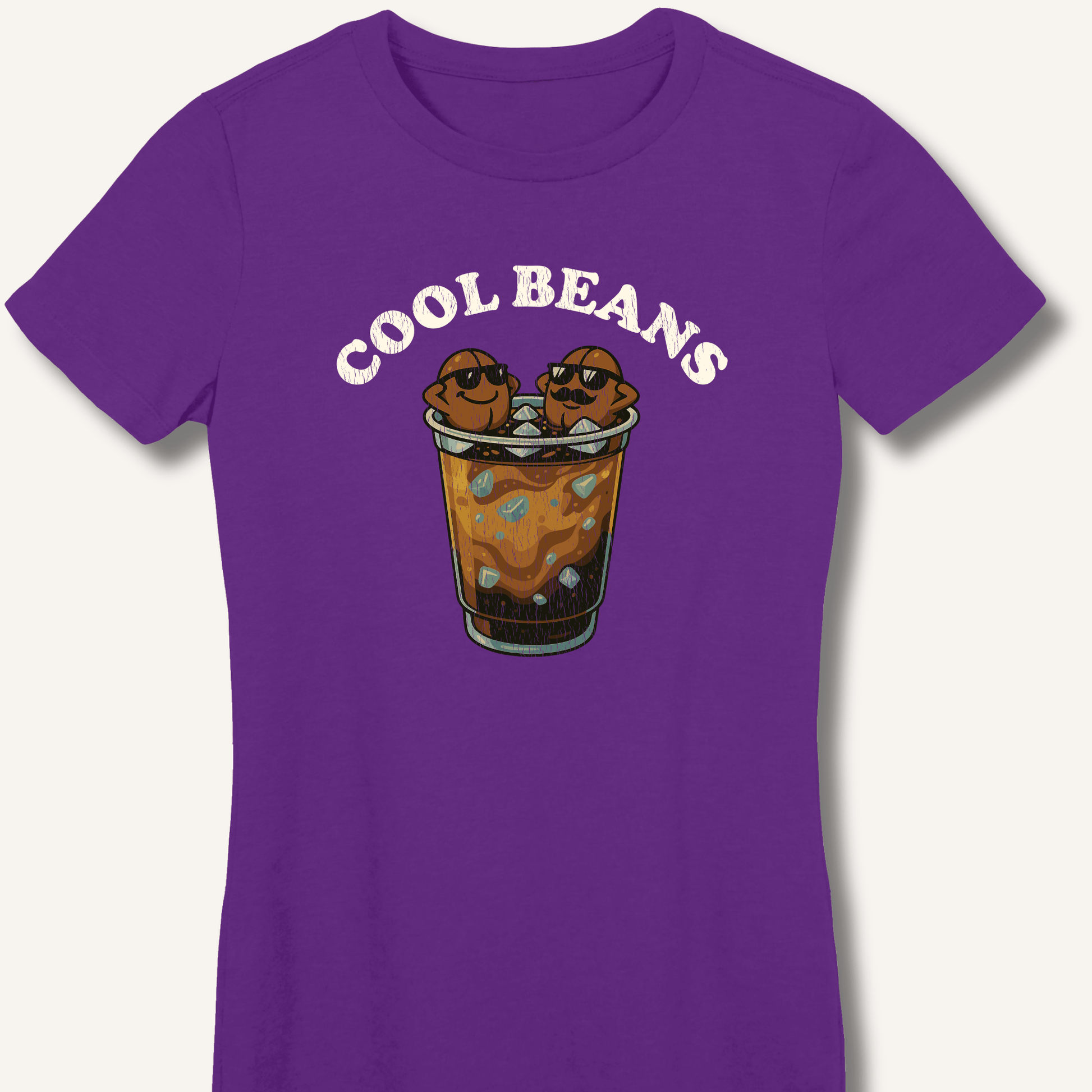 T-Shirt Purple / S Cool Beans Fitted T-Shirt