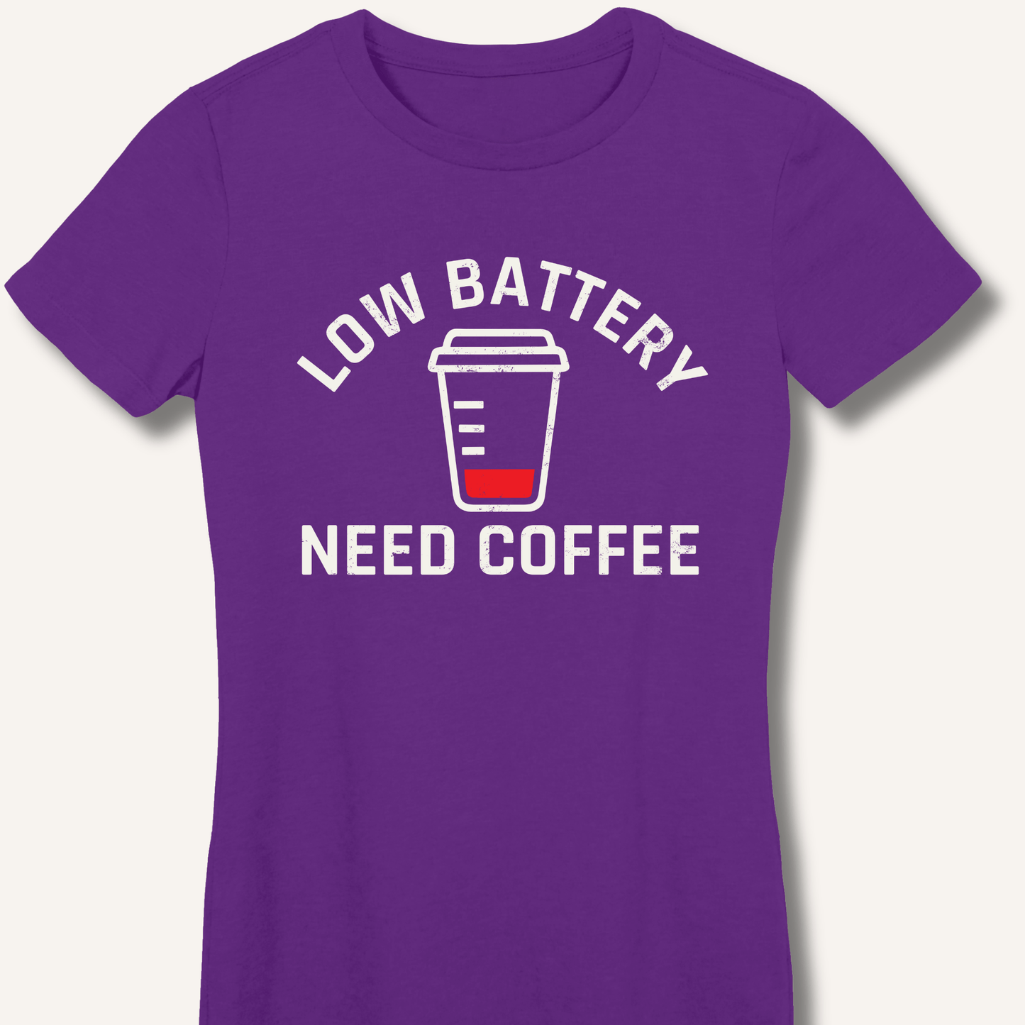T-Shirt Purple / S Low Battery Fitted T-Shirt