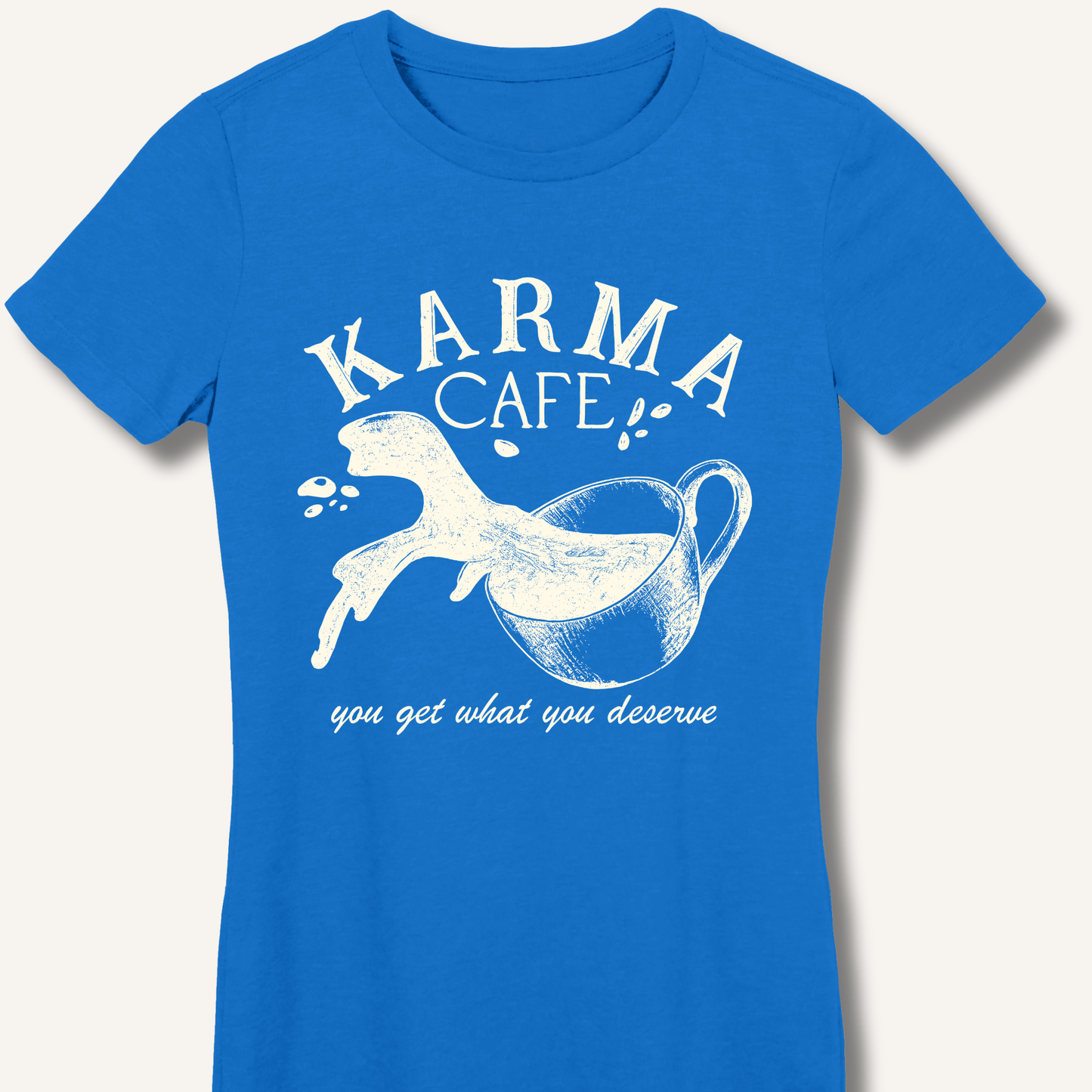 T-Shirt Royal / S Karma Cafe Fitted T-Shirt