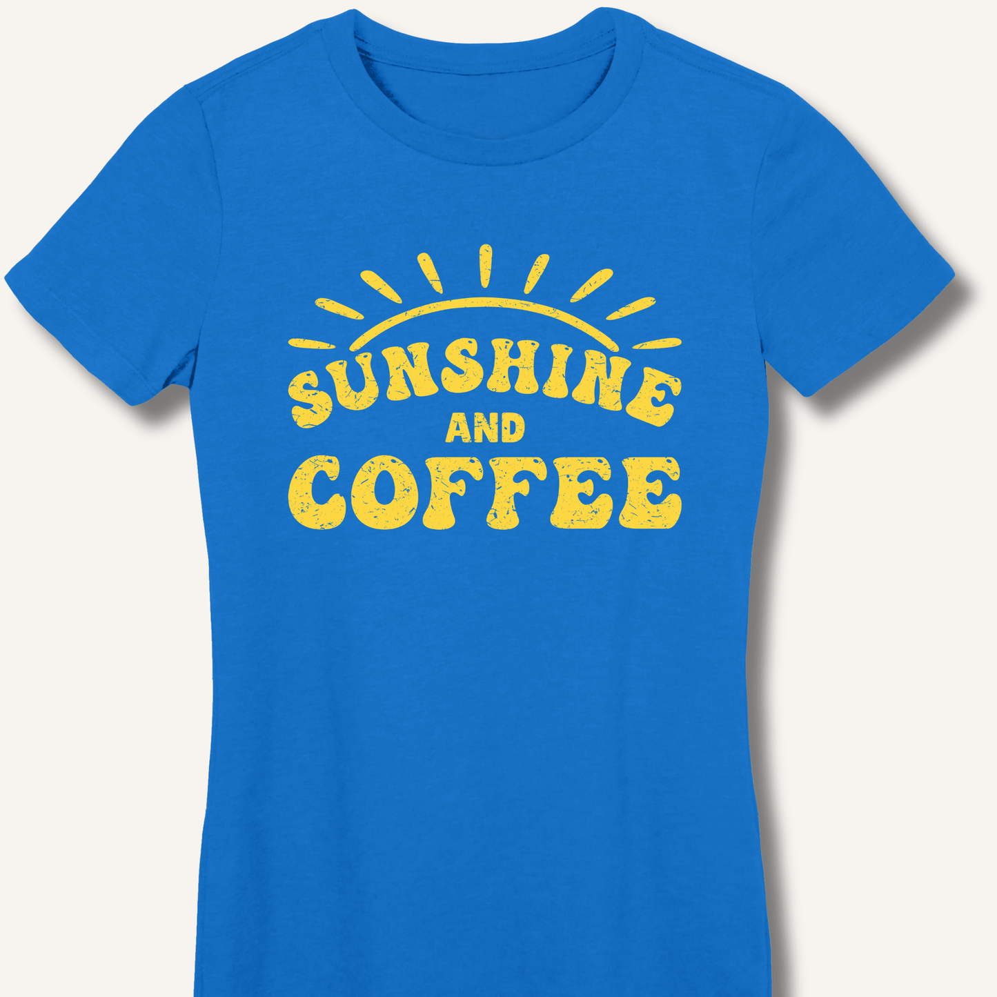 T-Shirt Royal / S Sunshine and Coffee Fitted T-Shirt