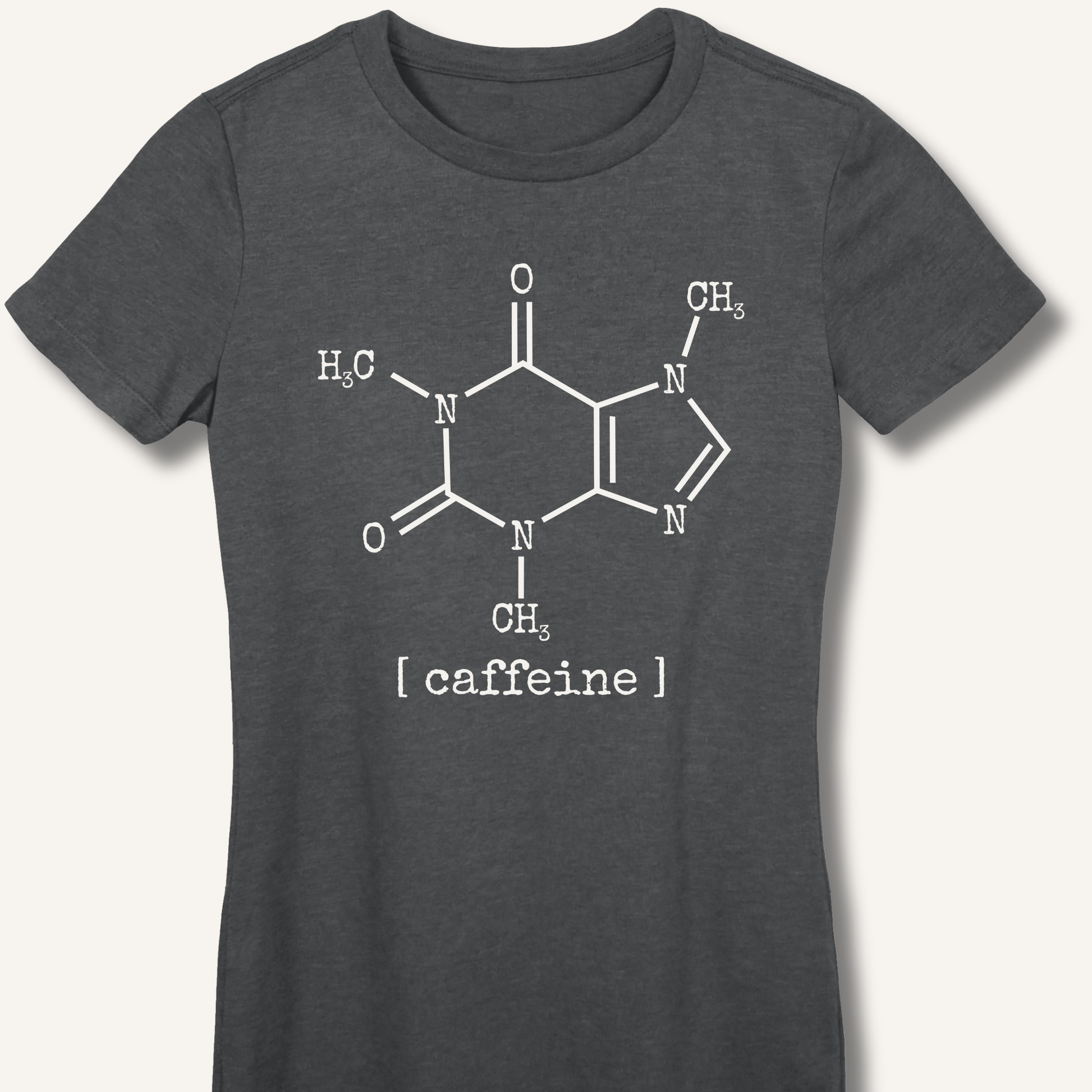 T-Shirt S / Dark Heather Caffeine Molecule Fitted T-Shirt