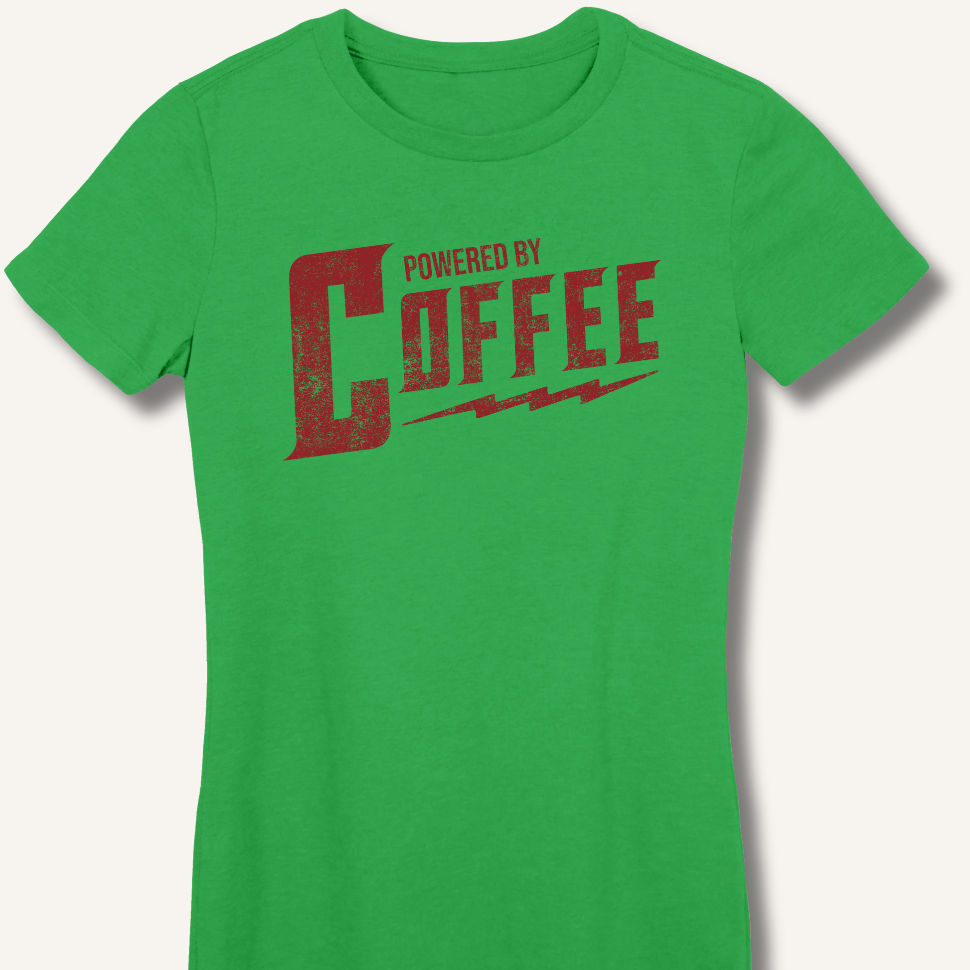 T-Shirt S / Irish Green Powered By Coffee Fitted T-Shirt