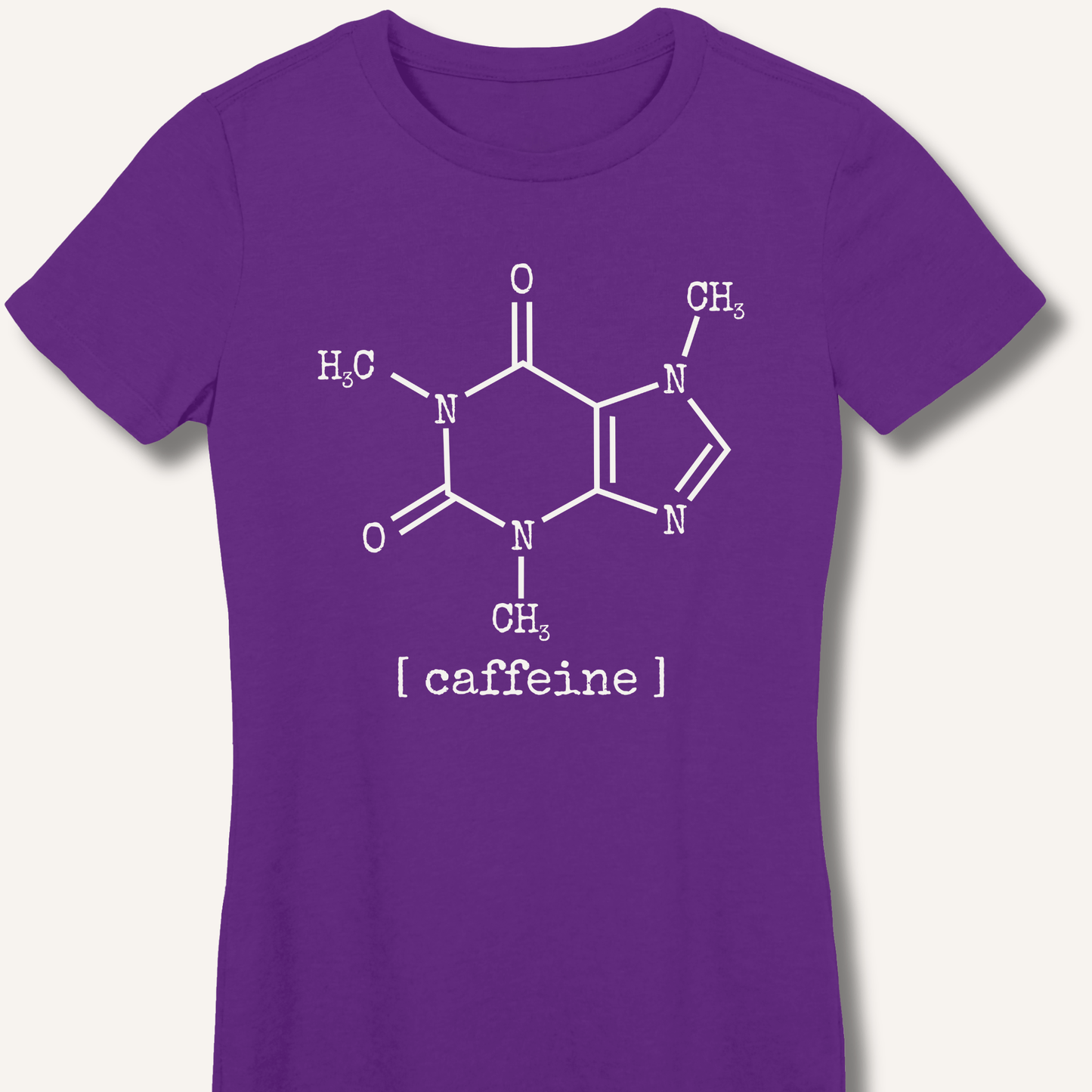 T-Shirt S / Purple Caffeine Molecule Fitted T-Shirt