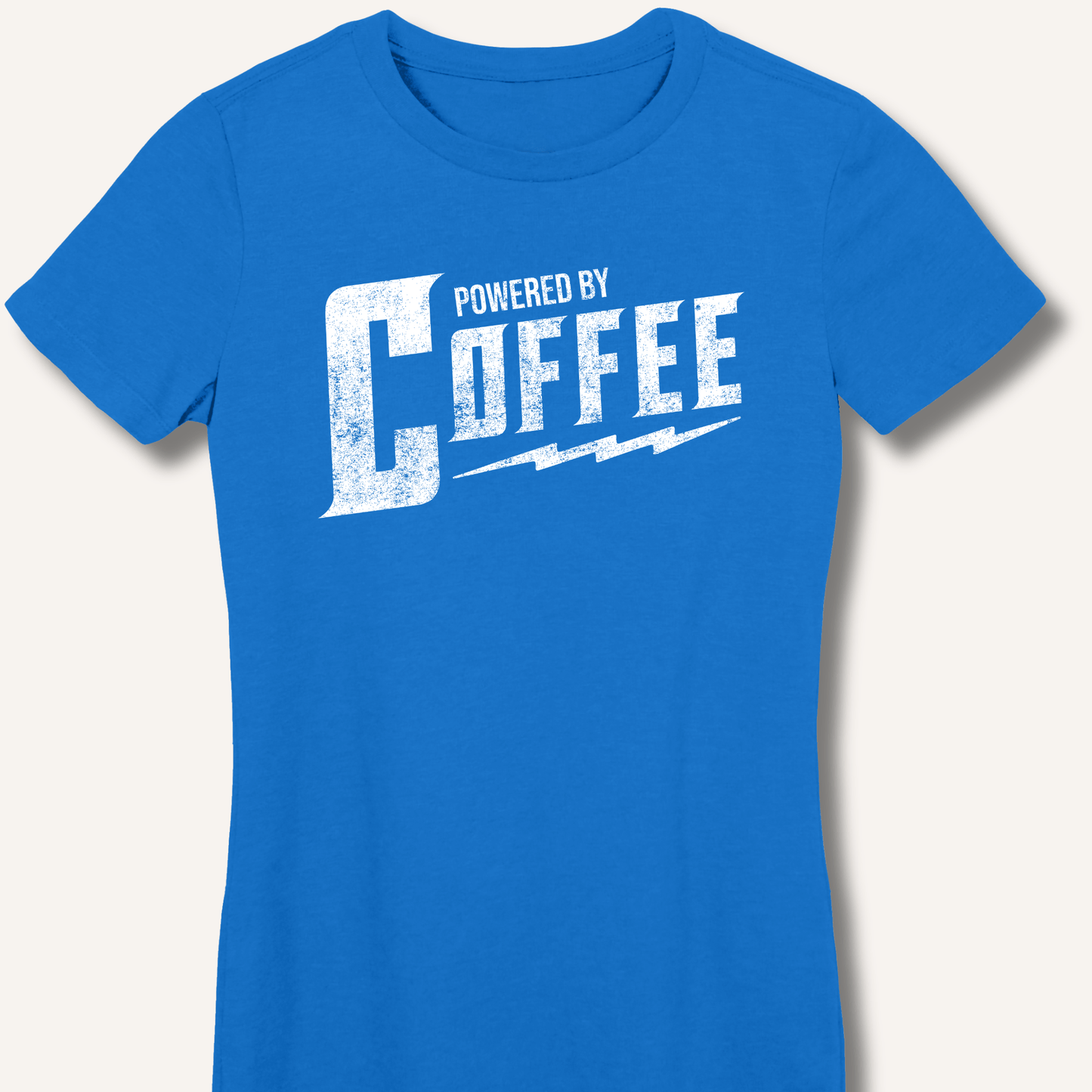 T-Shirt S / Royal Powered By Coffee Fitted T-Shirt