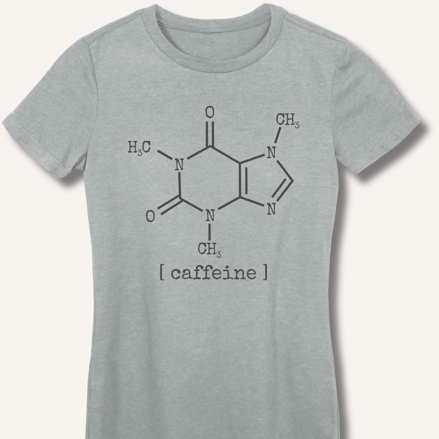 T-Shirt S / Sport Grey Caffeine Molecule Fitted T-Shirt