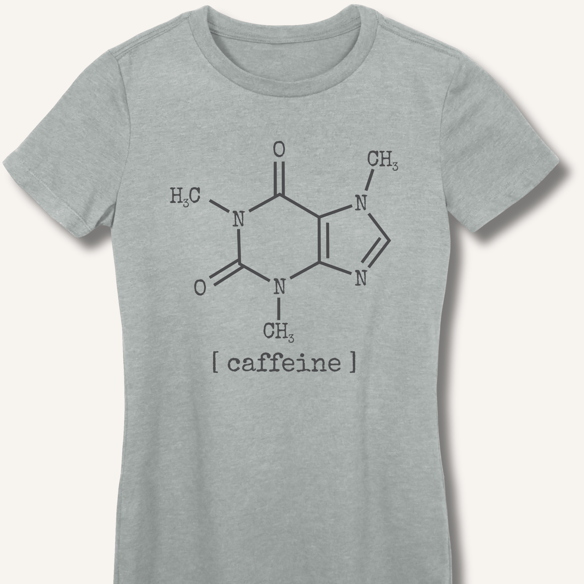 T-Shirt S / Sport Grey Caffeine Molecule Fitted T-Shirt