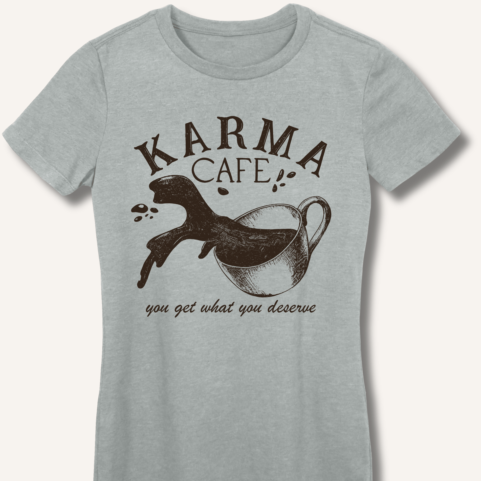 T-Shirt Sport Grey / S Karma Cafe Fitted T-Shirt