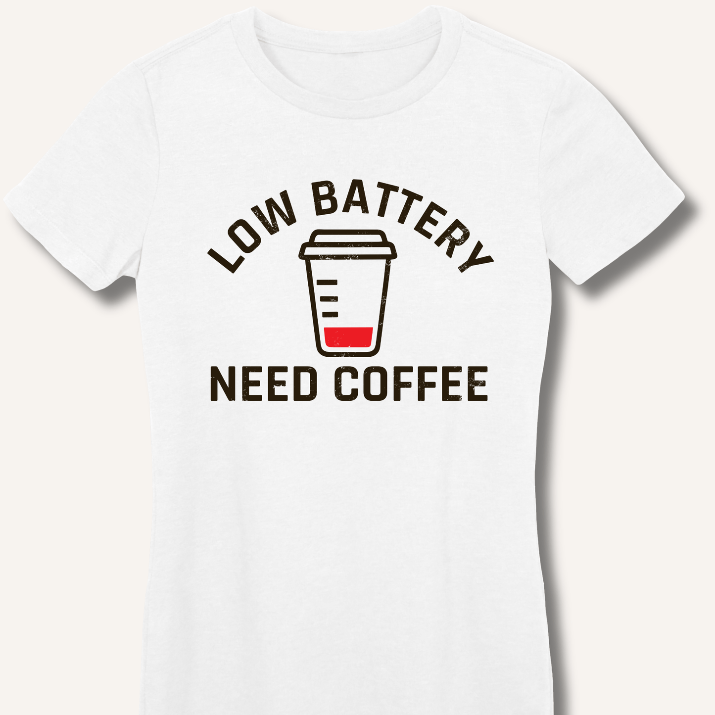 T-Shirt White / S Low Battery Fitted T-Shirt
