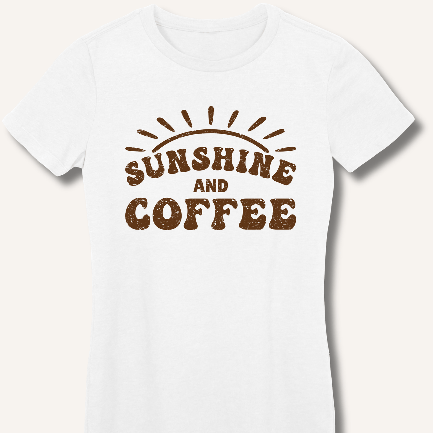 T-Shirt White / S Sunshine and Coffee Fitted T-Shirt