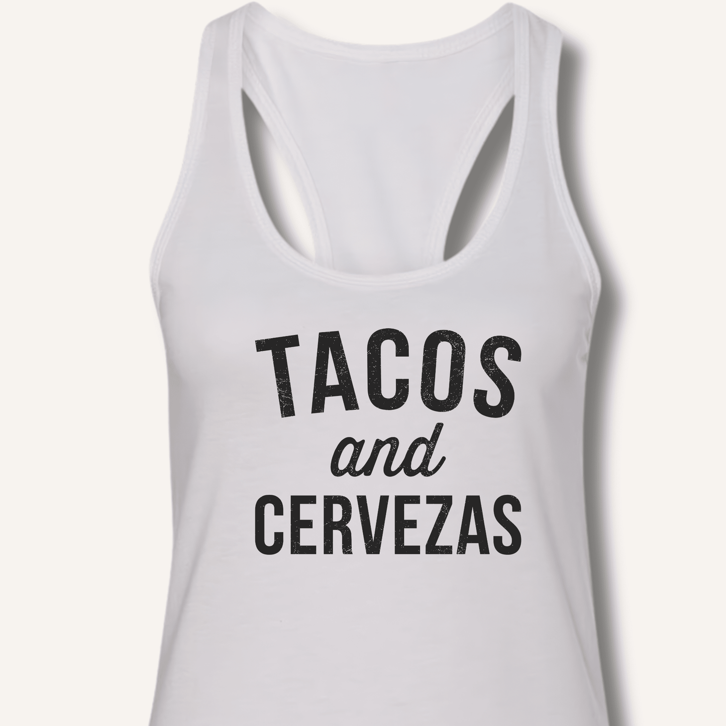 Tacos and Cervezas Racerback Tank - Sip & Shirt