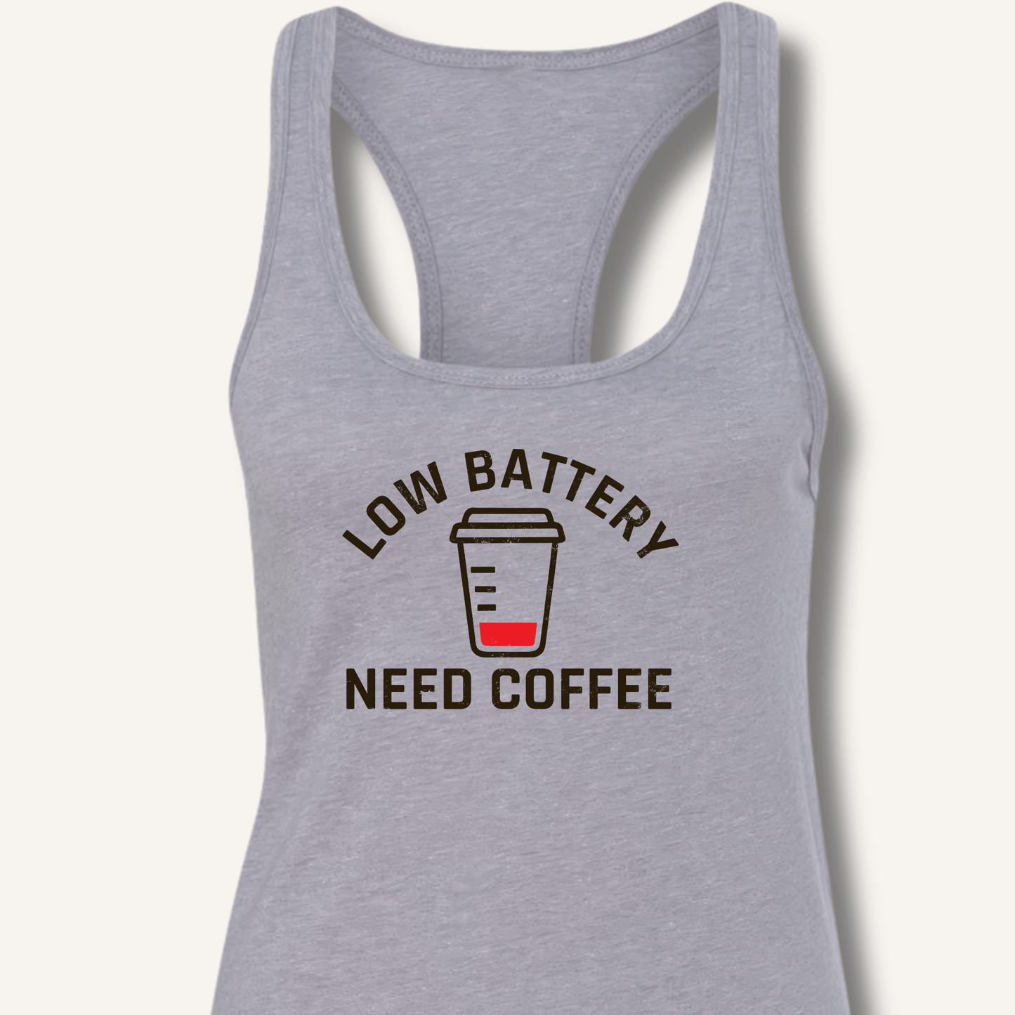 Tank Top Heather Grey / XS Low Battery Racerback Tank