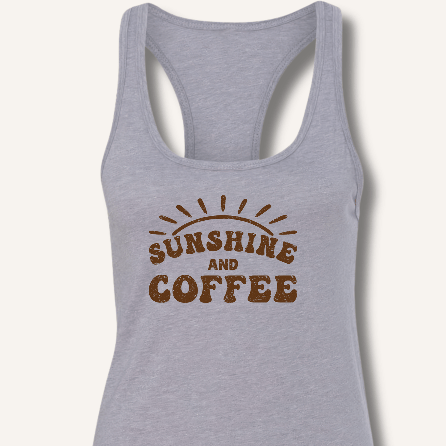 Tank Top Heather Grey / XS Sunshine and Coffee Racerback Tank