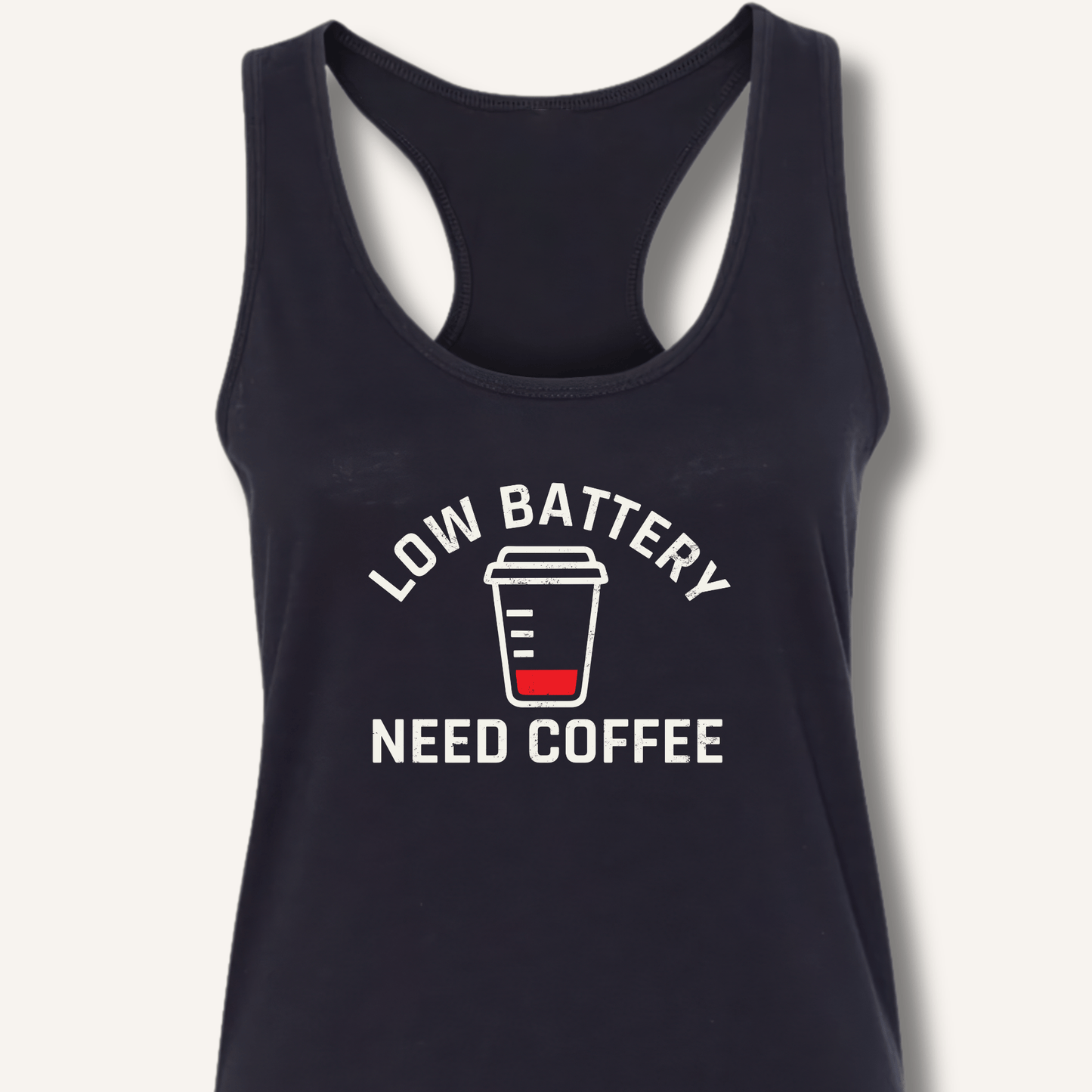Tank Top Solid Black / XS Low Battery Racerback Tank