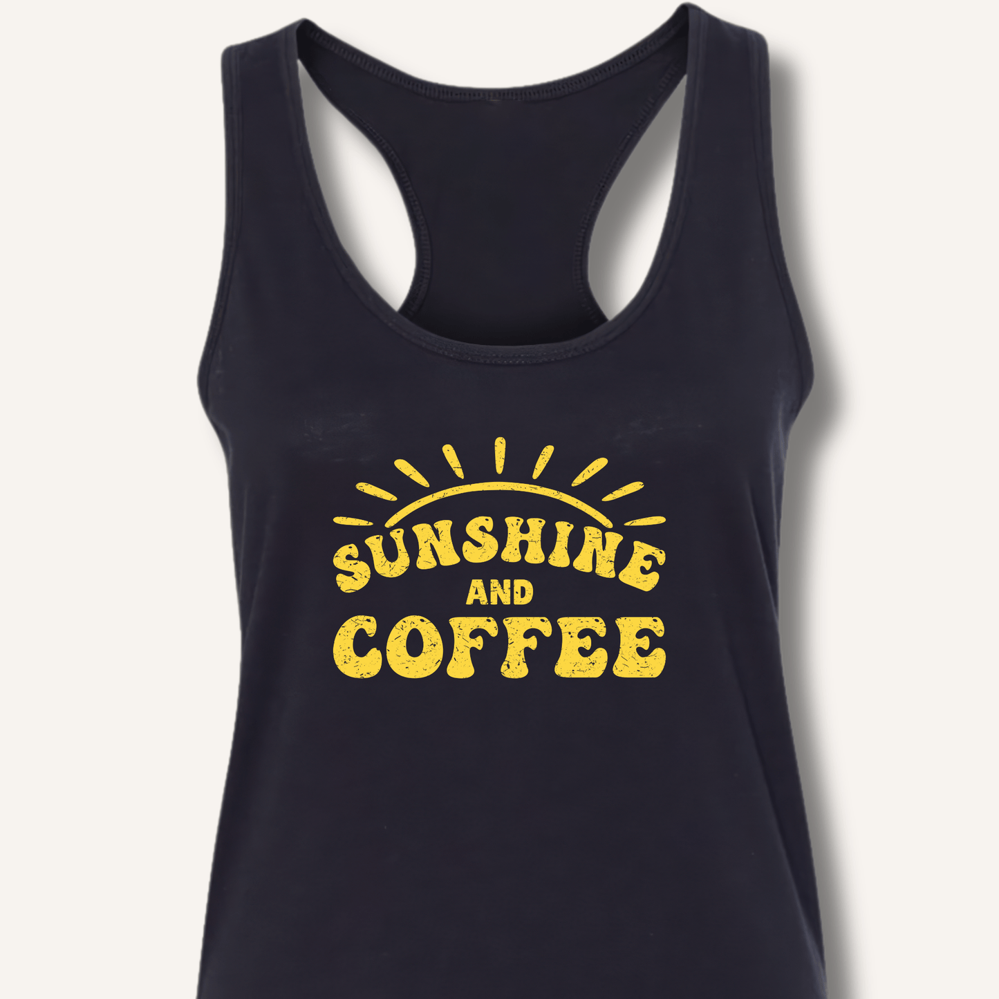 Tank Top Solid Black / XS Sunshine and Coffee Racerback Tank