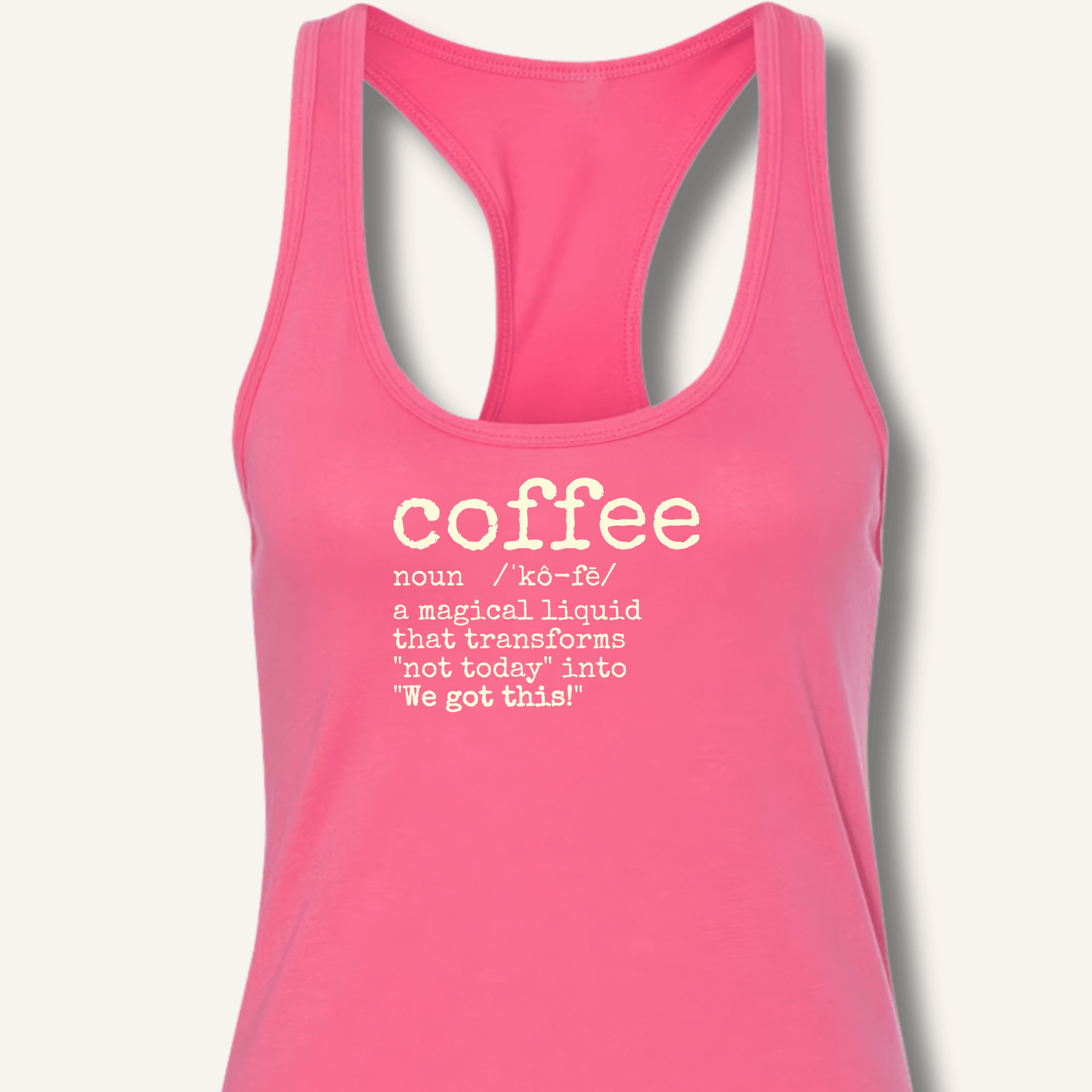 Tank Top Solid Hot Pink / XS Coffee Definition Racerback Tank
