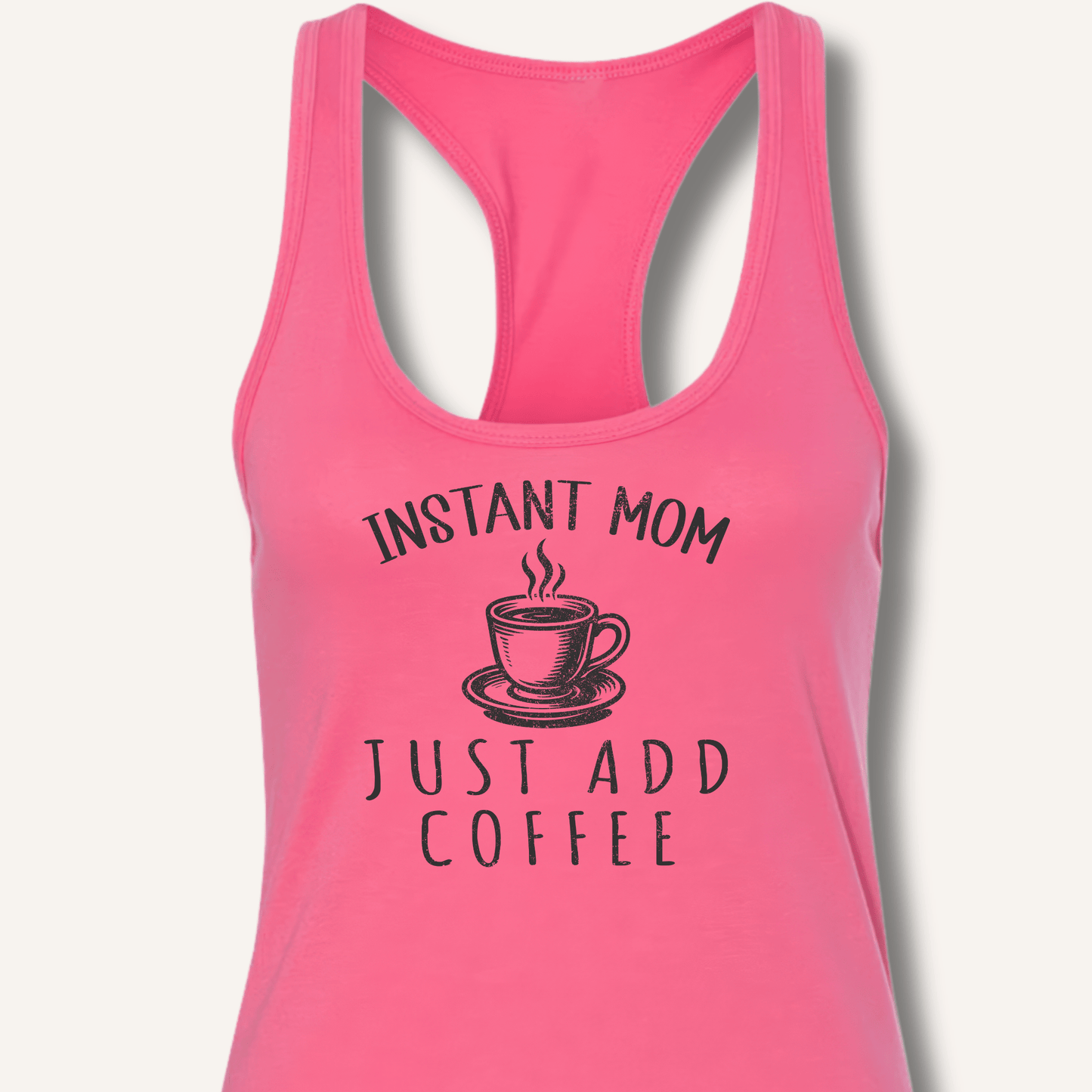 Tank Top Solid Hot Pink / XS Instant Mom Racerback Tank