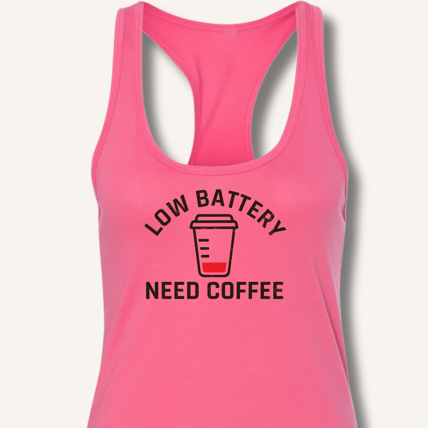 Tank Top Solid Hot Pink / XS Low Battery Racerback Tank