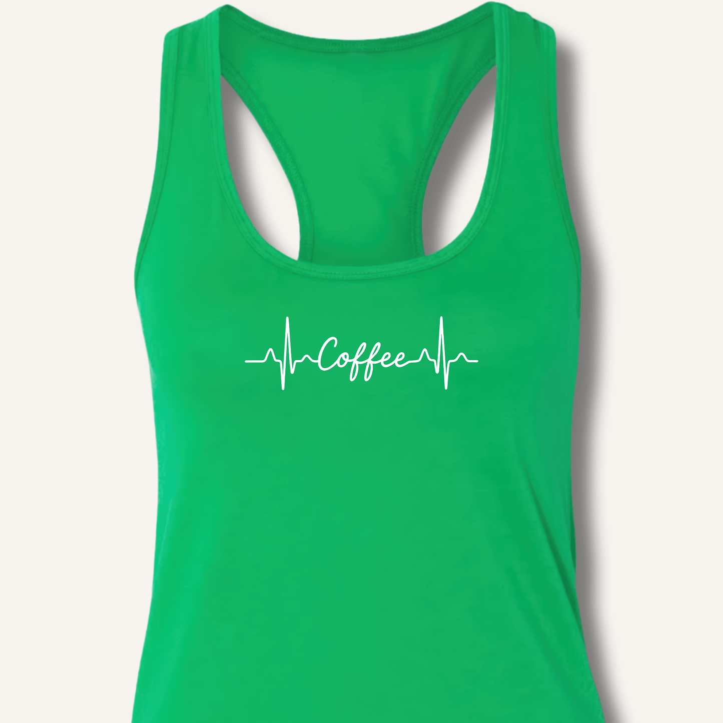 Tank Top Solid Kelly Green / XS Caffeine Pulse Racerback Tank